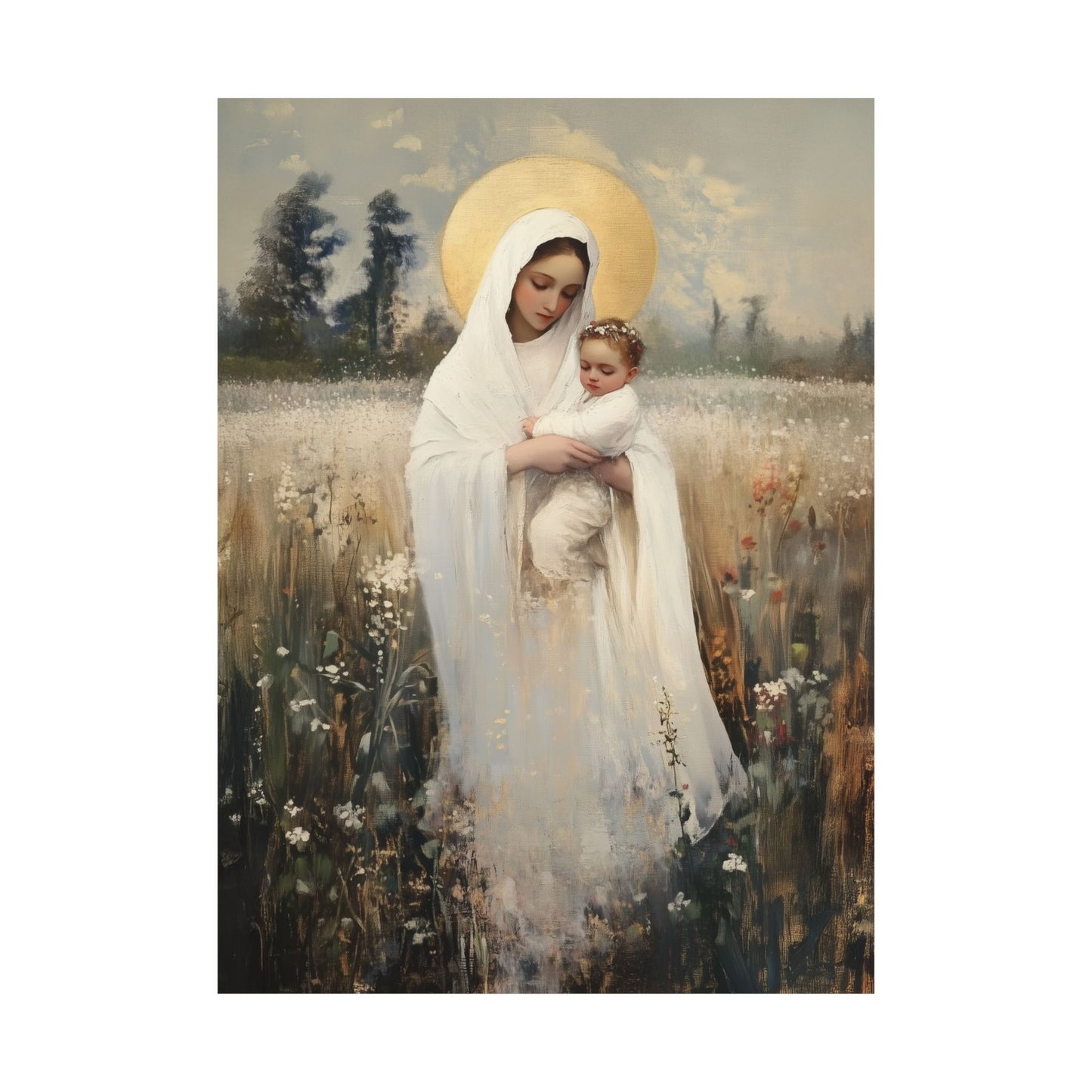 Our Lady of the Prairie - Sanctified Souls Print - Multiple Sizes - Premium Posters - Catholic Art - Christian Home