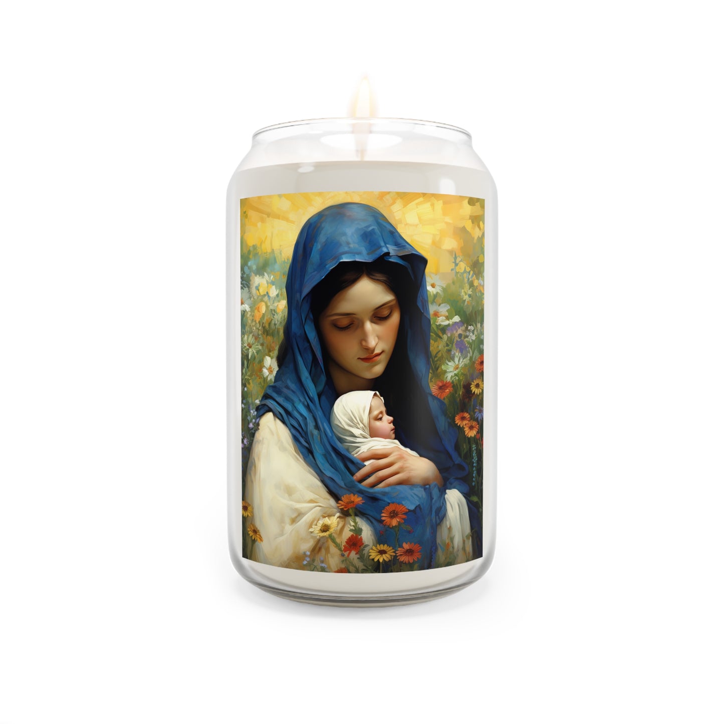 Graceful Maternity : The Virgin Mary and the Infant Savior  - Scented Prayer Candle, 13.75oz - Tall Size - Religious Prayer Candle