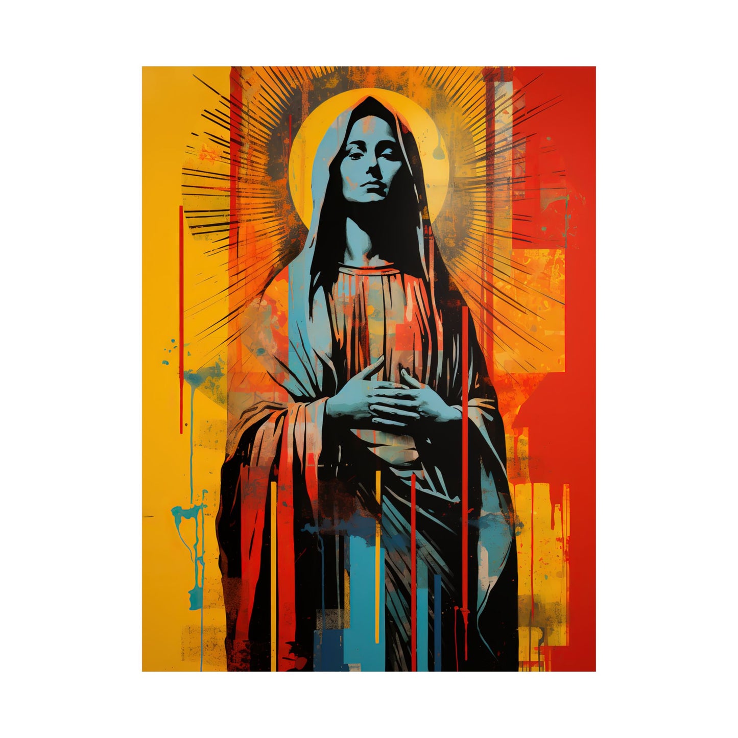 Mary's Light - Sanctified Souls Print - Multiple Sizes - Premium Matte Vertical Posters - Virgin Mary Pop art Print