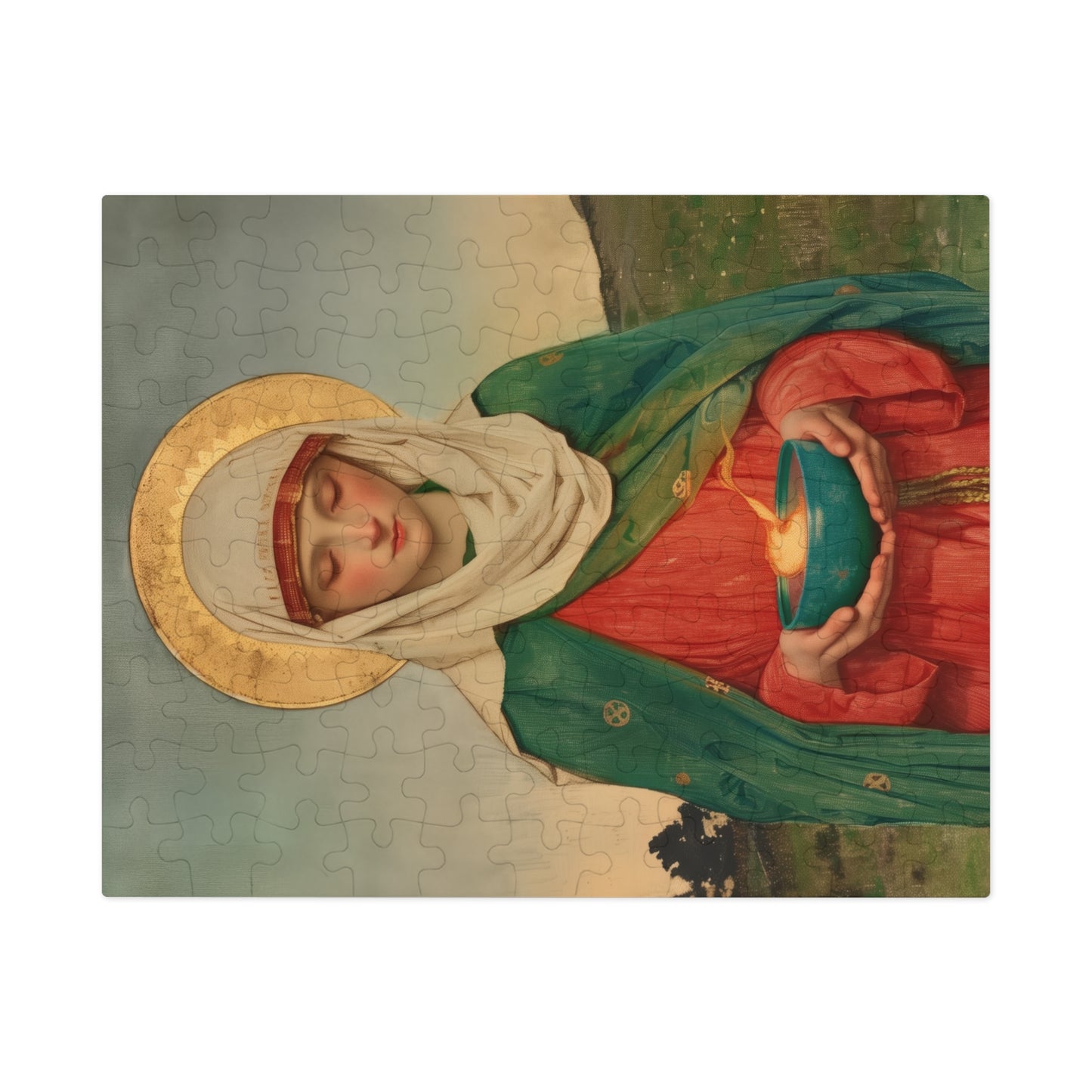 Saint Brigid of Ireland / Kildare - Puzzle and Keepsake Tin - Religious (30, 110, 252, 500,1000) - Religious Puzzle - Gifts for Catholics