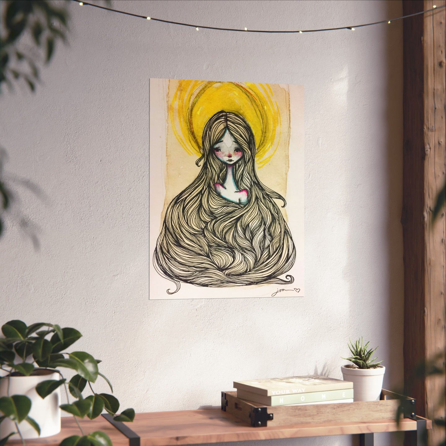 Saint Agatha of Sicily Poster Print - Hand-Drawn Catholic Art Print | Christian Devotional Wall Art | Sanctified Solocosmo Religious Poster