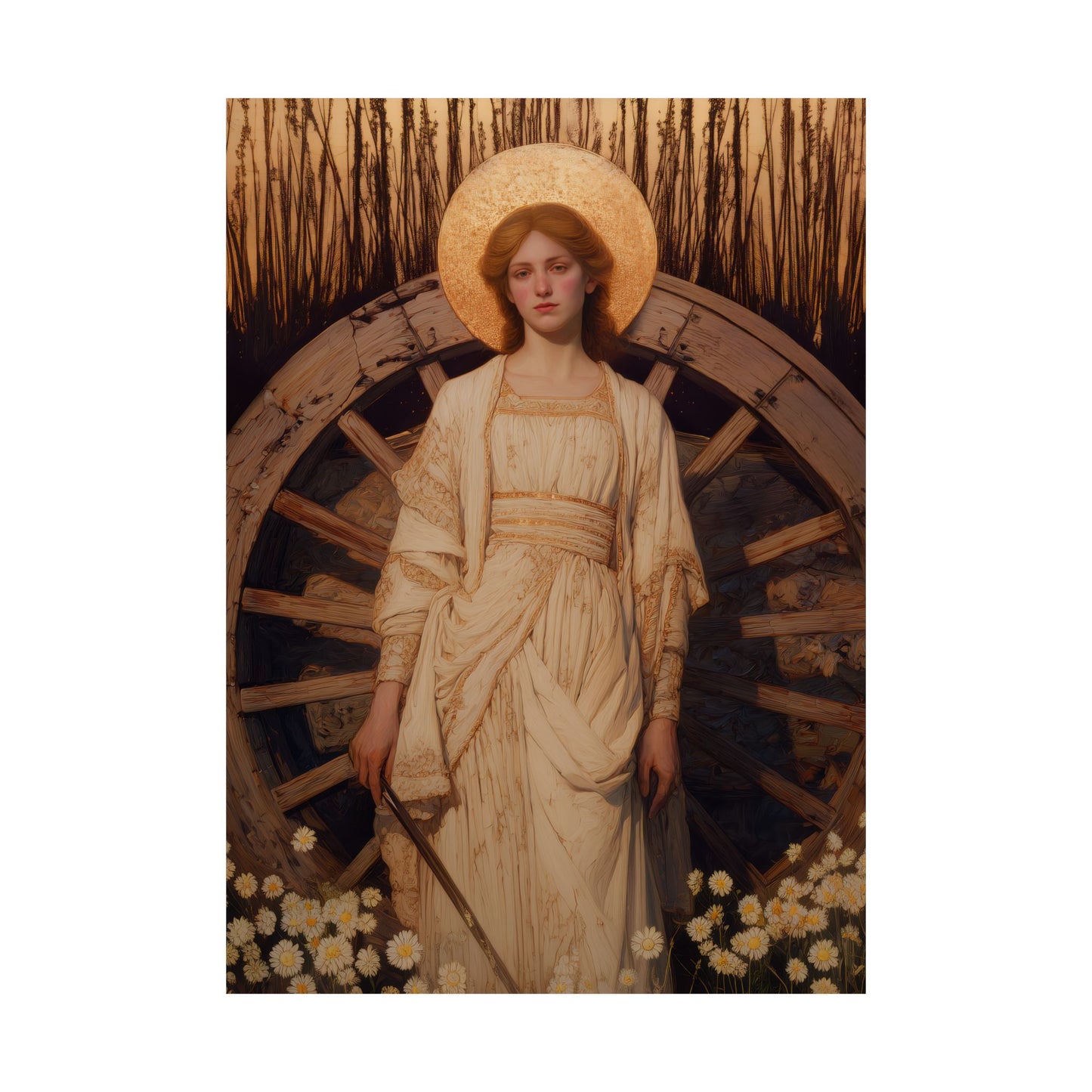 Saint Catherine of Alexandria - Sanctified Souls Print - Multiple Sizes - Premium Posters - Catholic Art - Christian Home Decor Artwork
