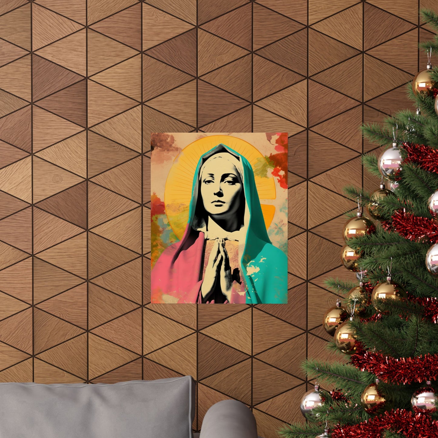 Mary The Blessed Virgin - Sanctified Souls Print - Multiple Sizes - Premium Matte Vertical Poster - Pop Surreal Lowbrow Art Style