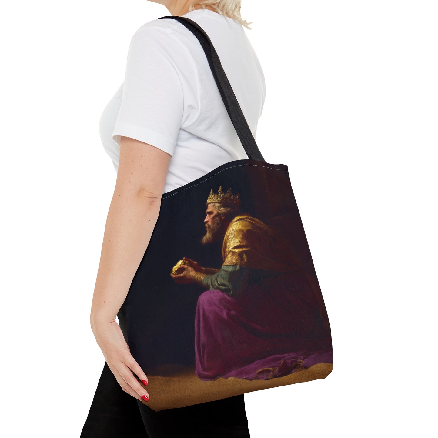 Melchior and the Gift Fit for a King - 3 Wise Men - Tote Bag - Large Medium Small Faith Art Bag - Re usable Tote Purse - Double Sided
