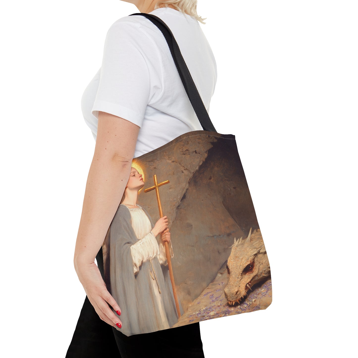 Saint Margaret of Antioch - Tote Bag - Large Medium Small Faith Art Bag - Bible Study Faith Purse - Double Sided
