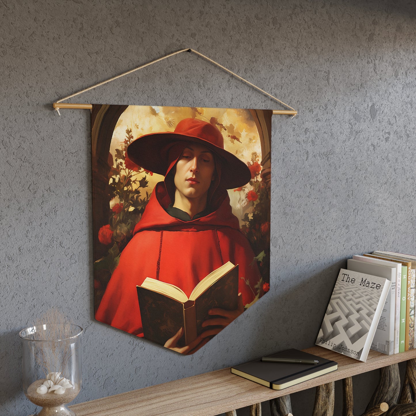 Saint Bonaventure Wall Banner / Wall Hanging - Catholic Home Art - 18" x 21"