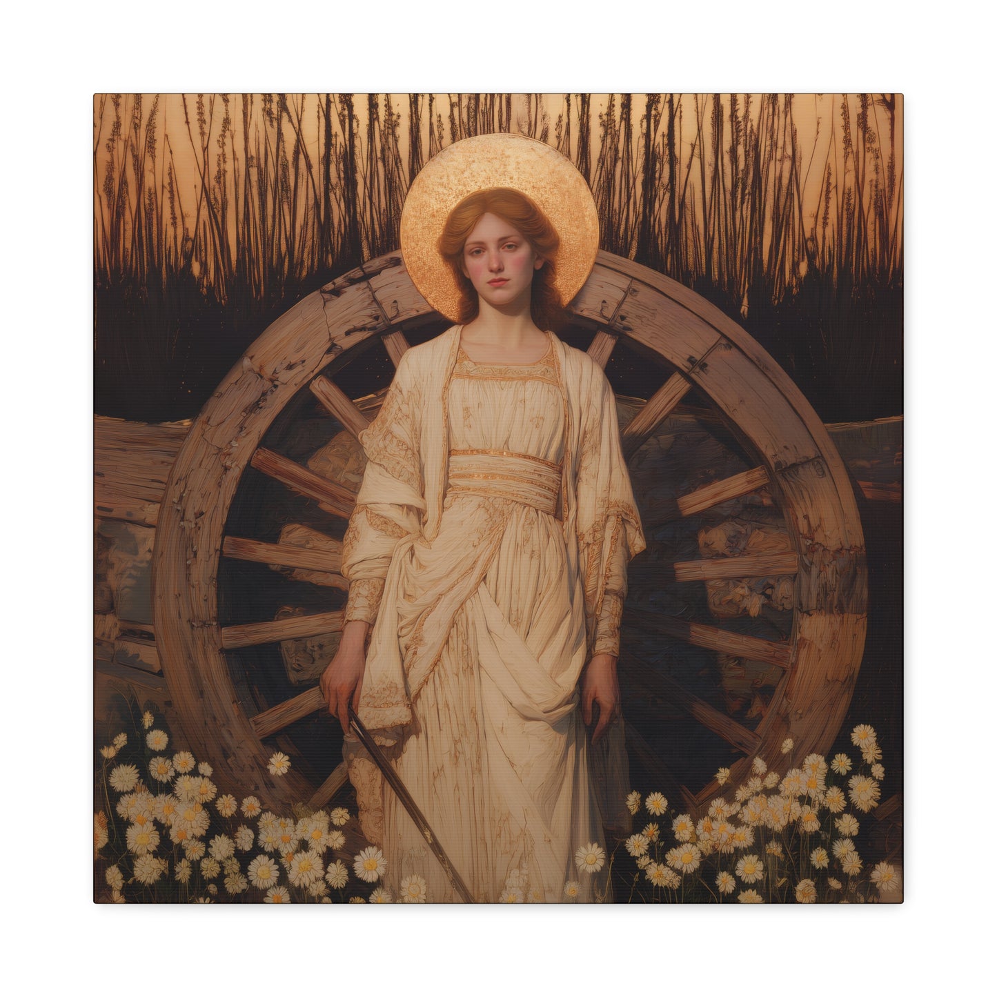 Saint Catherine of Alexandria -  Museum Wrapped Canvas - Sanctified Souls Print - Religious Art for your Home - Catholic Patron Saint Art