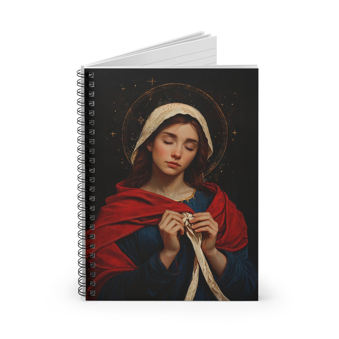 Mary Undoer of Knots - Mother Mary  - Untier of Knots - Marian Art - Journal - Sanctified Souls Art - Religious Based Notebook - Spiral