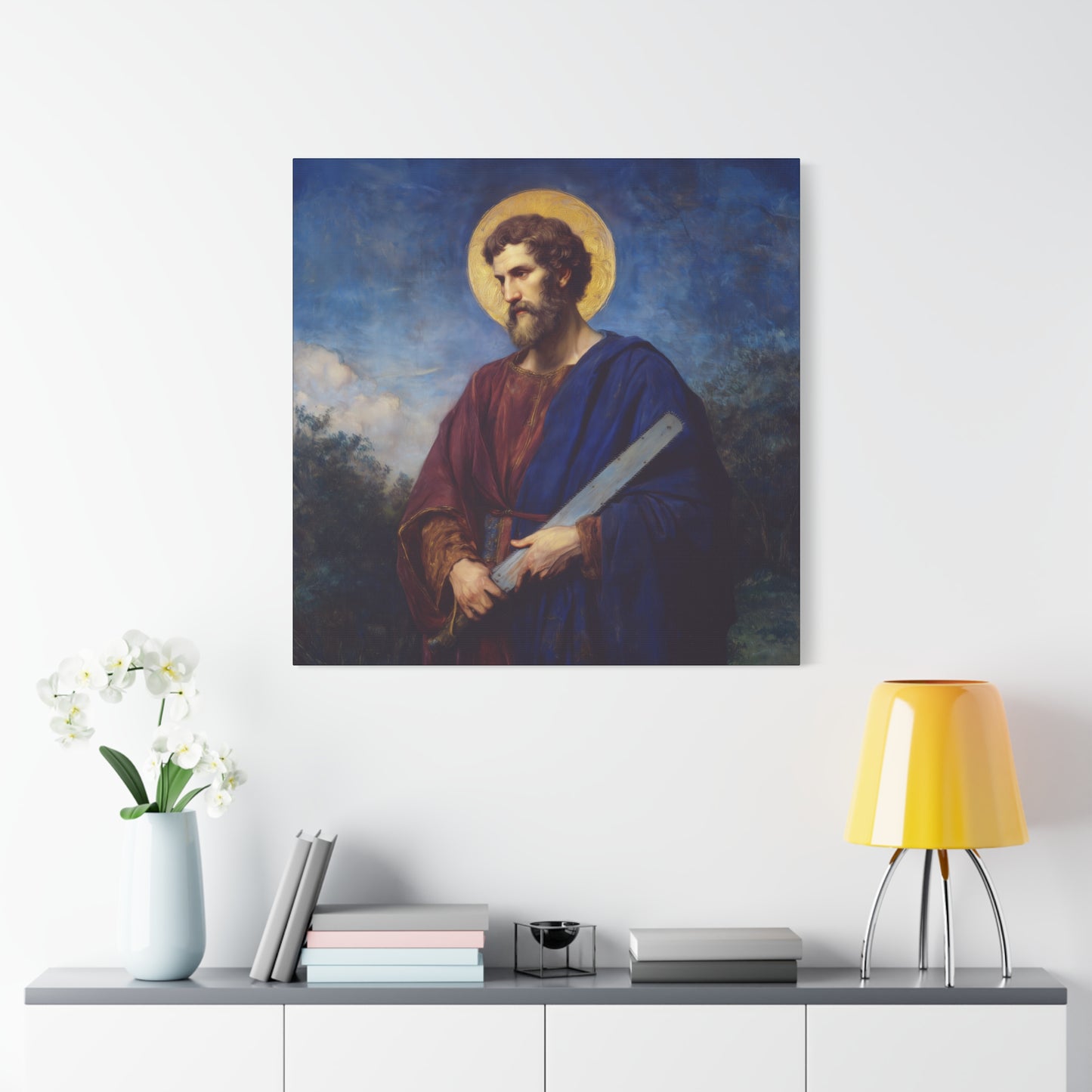 Saint Simon the Apostle  - Gallery Wrapped Canvas - Print - Religious Art for your Home - Catholic Art