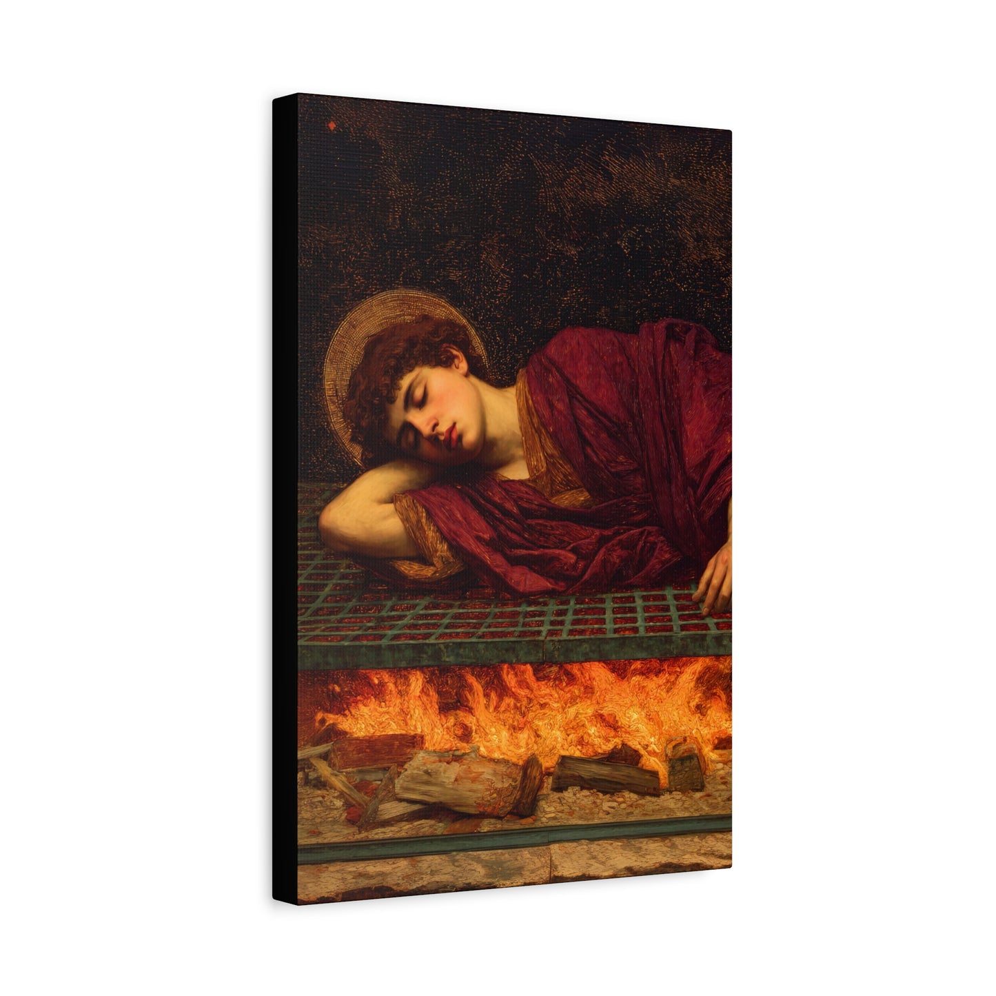 Saint Lawrence -  Museum Wrapped Canvas - Sanctified Souls Print - Religious Art for your Home - Catholic Patron Saint Art