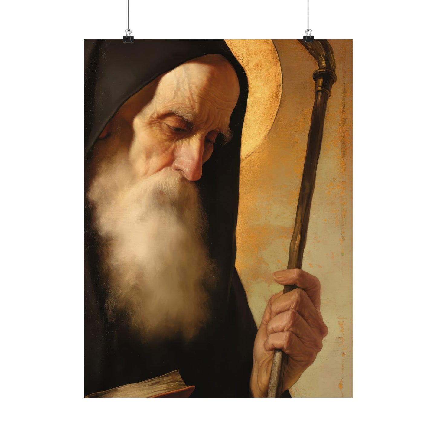 Saint Benedict  - Sanctified Souls Print - Multiple Sizes - Premium Posters - Catholic Art - Christian Home Decor Artwork