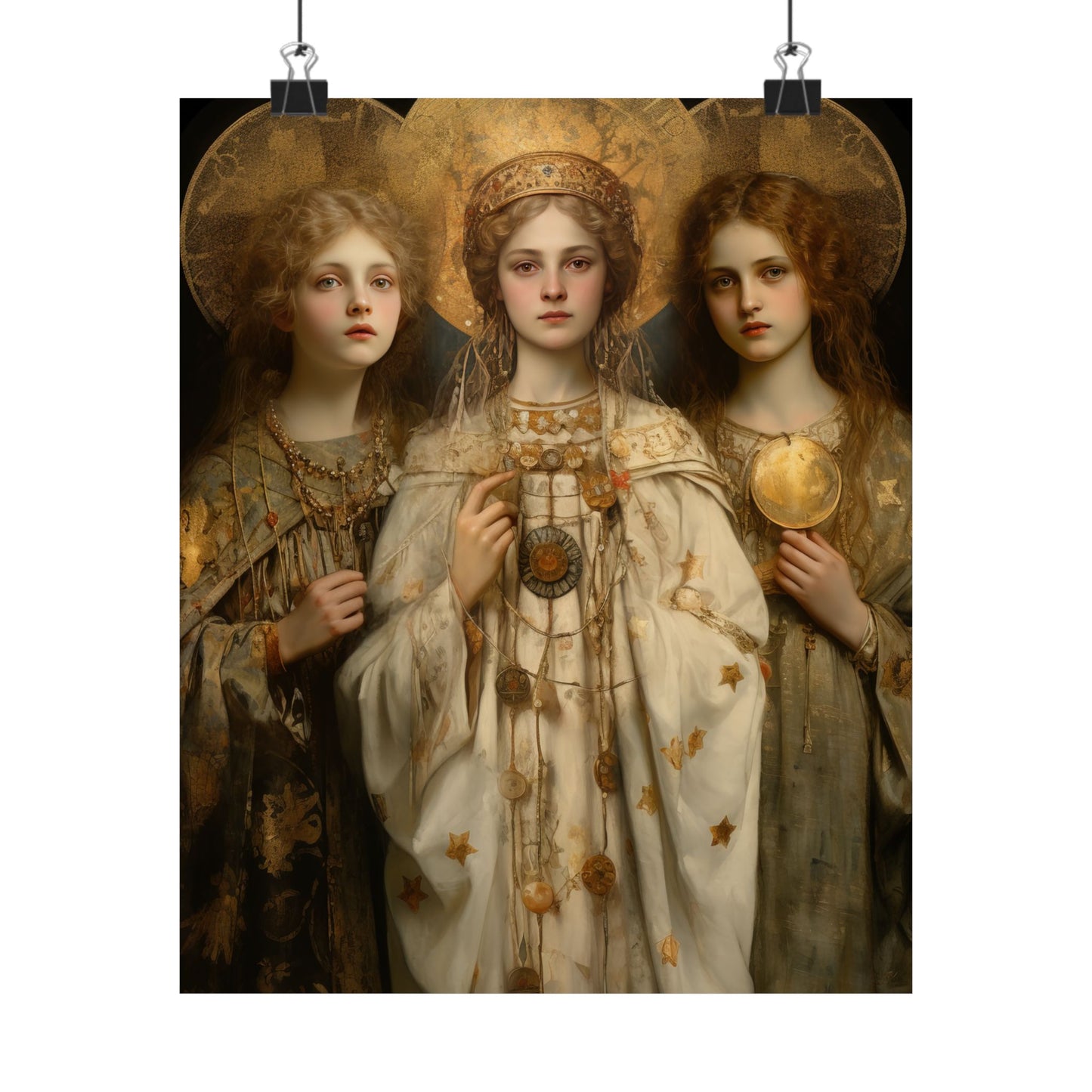 Saints Faith, Charity and Hope - Sanctified Souls Print - Multiple Sizes - Premium Matte Vertical Posters