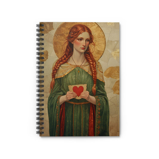 Saint Dwynwen Journal - Sanctified Souls Art - Religious Based Notebook - Spiral Notebook - Ruled Line - Patron Saint of Lovers