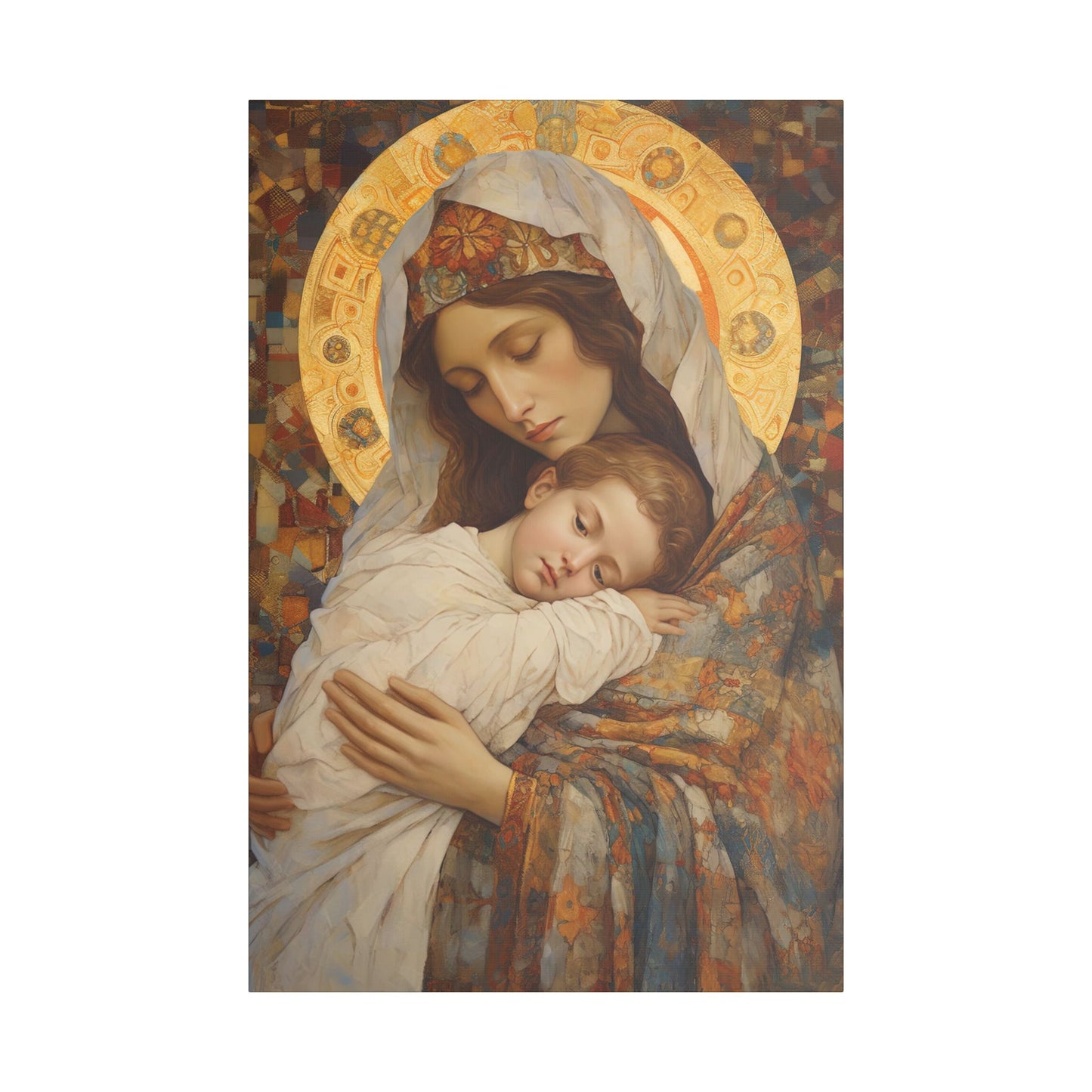 Cradle of Grace - Madonna and Christ Child - Museum Wrapped Canvas - Sanctified Souls Print - Religious Art for your Home - The Virgin Mary