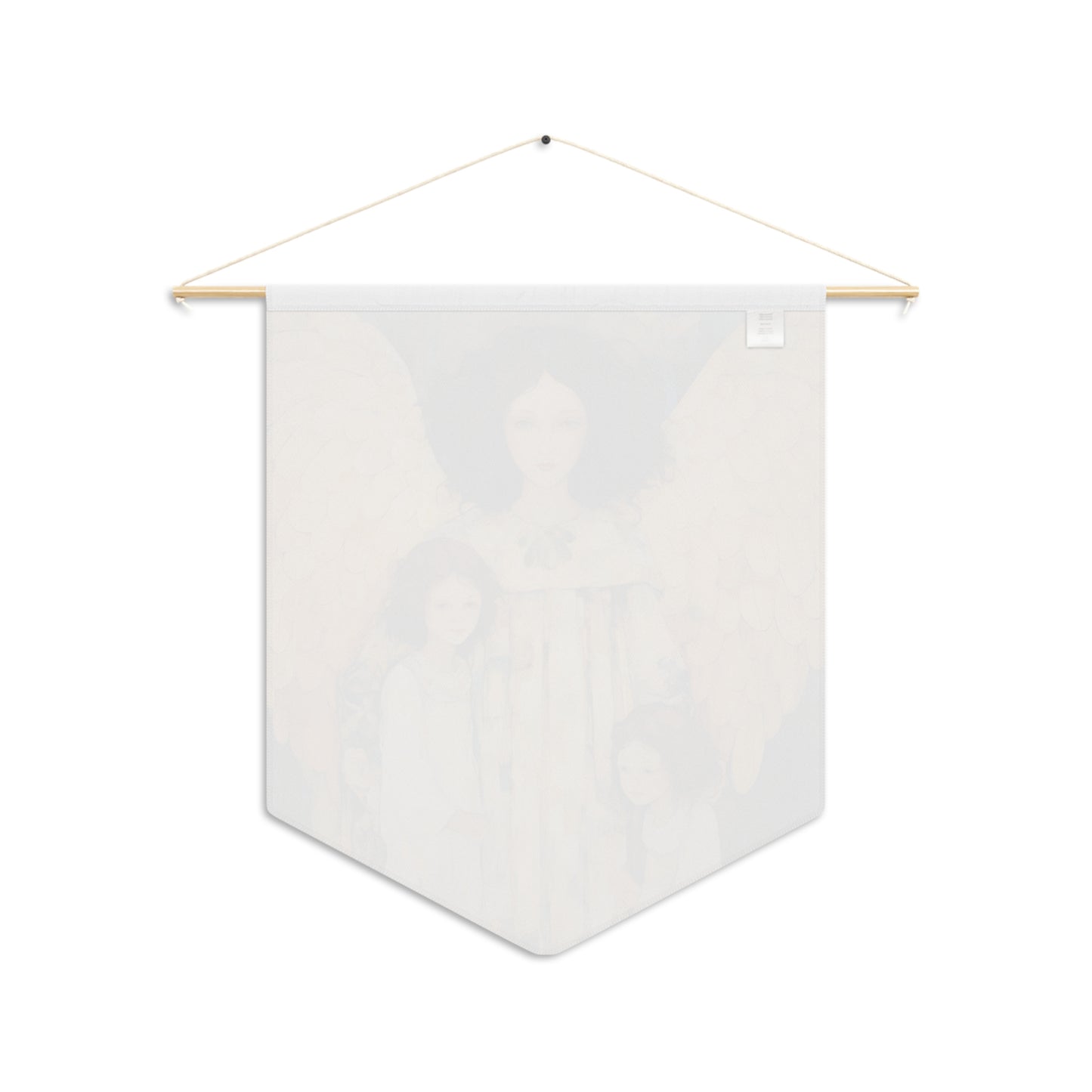 Embrace of the Guardian Wall Banner / Wall Hanging - Prayer room art - Guardian Angel Art - Nursery Room print - 18" x 21"