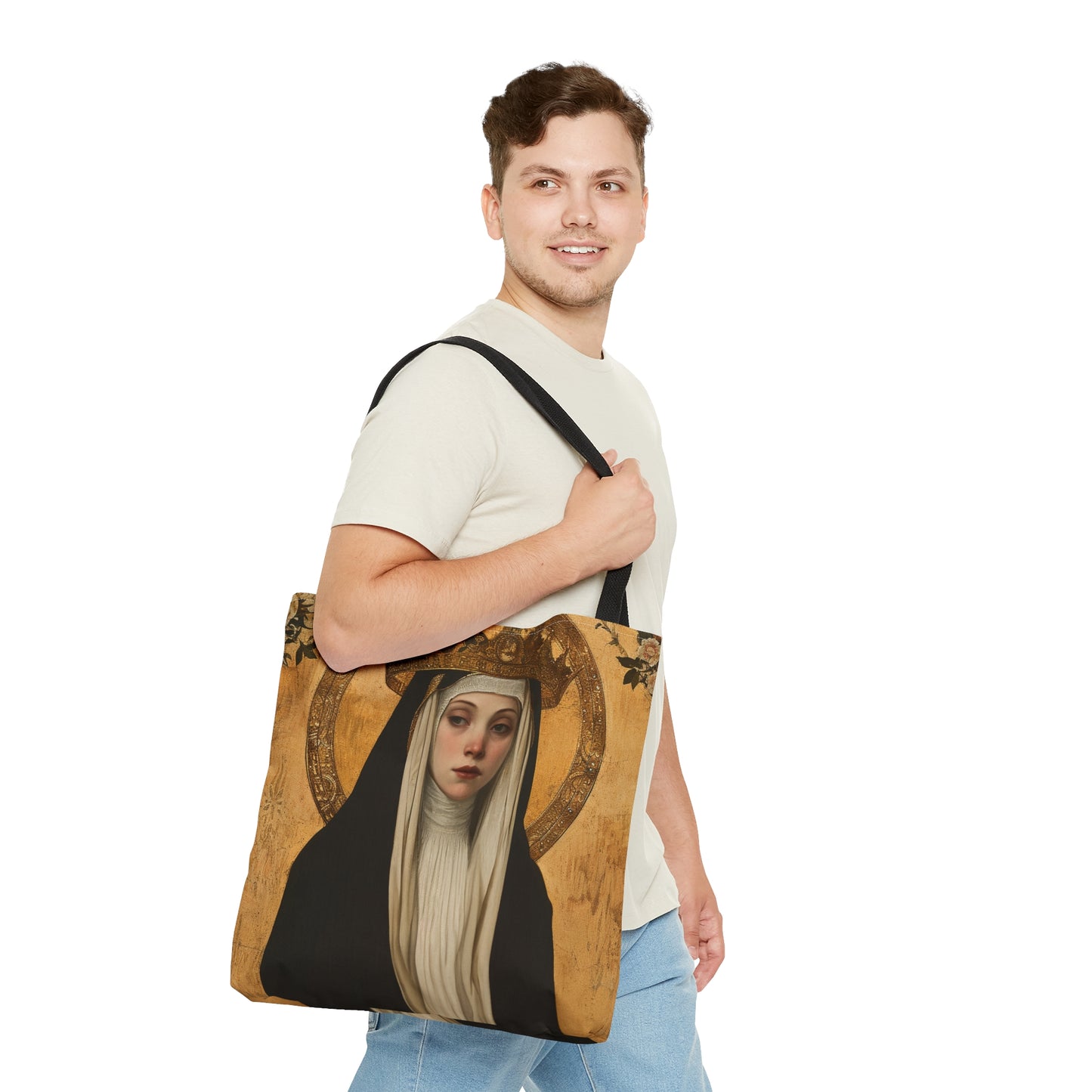 Saint Margaret of Hungary Tote Bag - Purse - Three sizes - Large Medium Small Faith Art Bag - Catholic faith carry-all purse - Double Sided