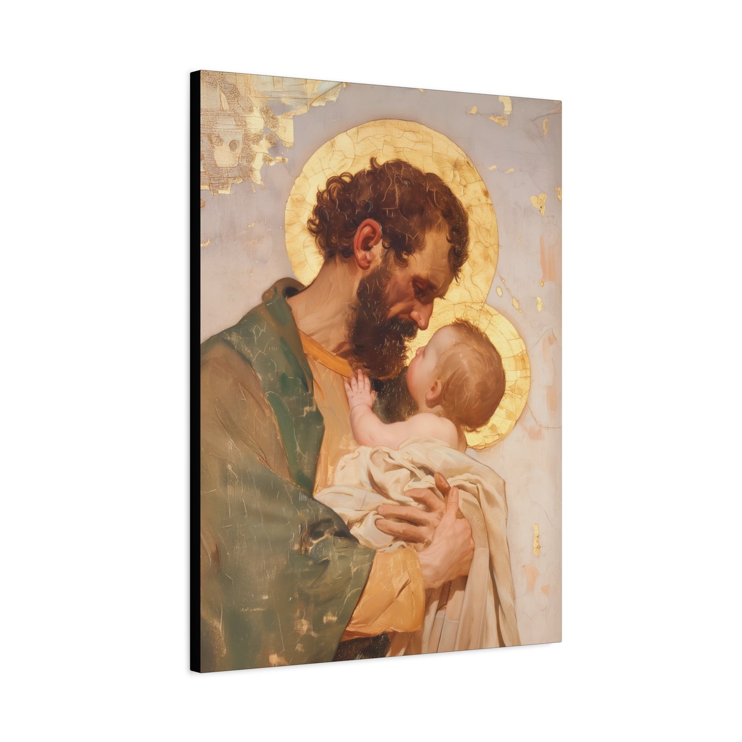 Saint Joseph, Pillar of the Holy Family - Museum Wrapped Canvas - Print - Religious Art for your Home - Christian print - Prayer Room