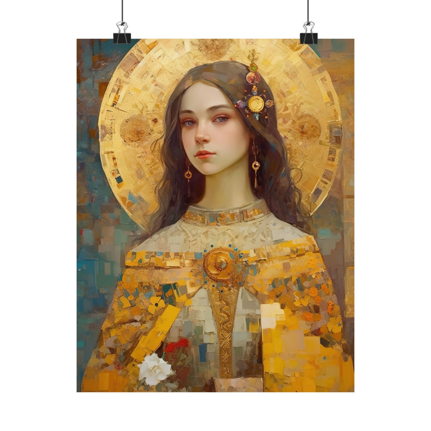 Saint Dymphna - Sanctified Souls Print - Multiple Sizes - Premium Matte Vertical Posters