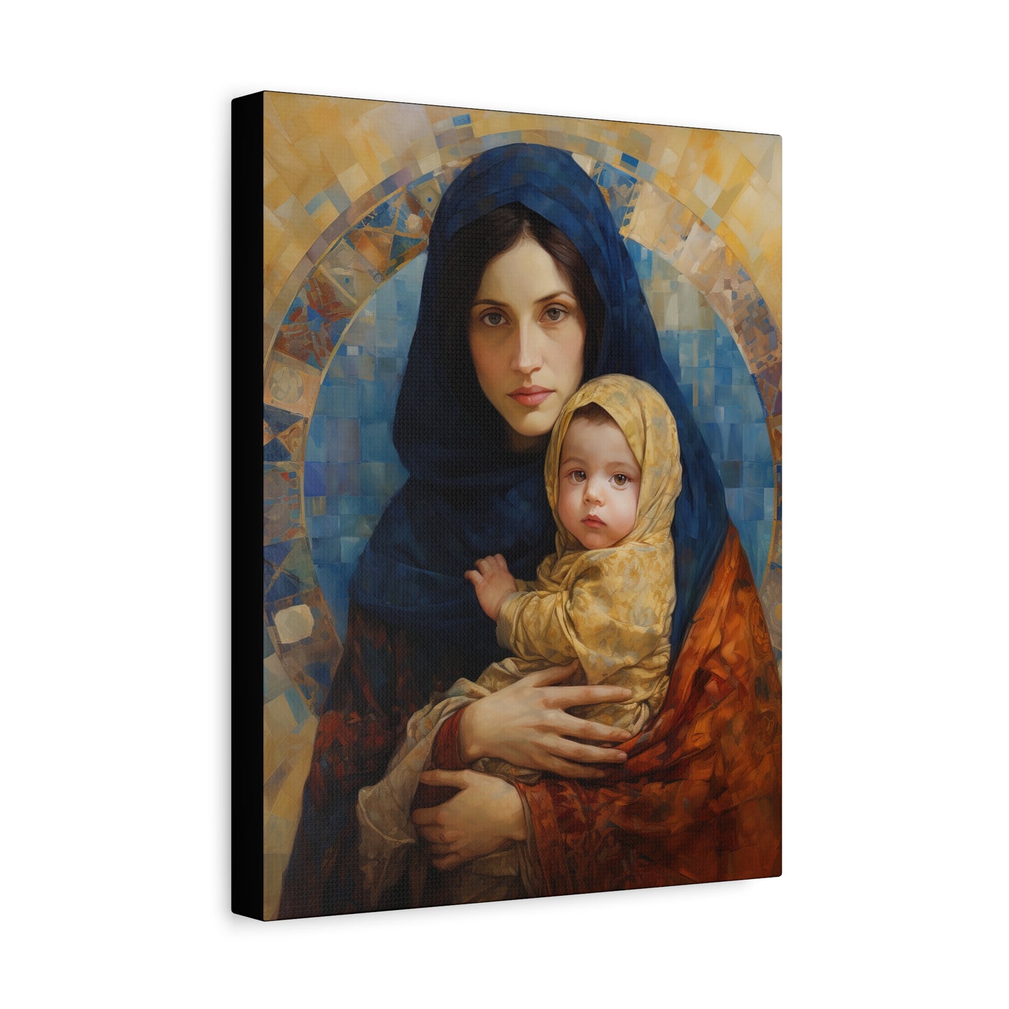 Maternal Seraph - Virgin Mary and Infant Jesus - Museum Wrapped Canvas - Religious Art for your Home - Catholic Art - Mary and Christ Child
