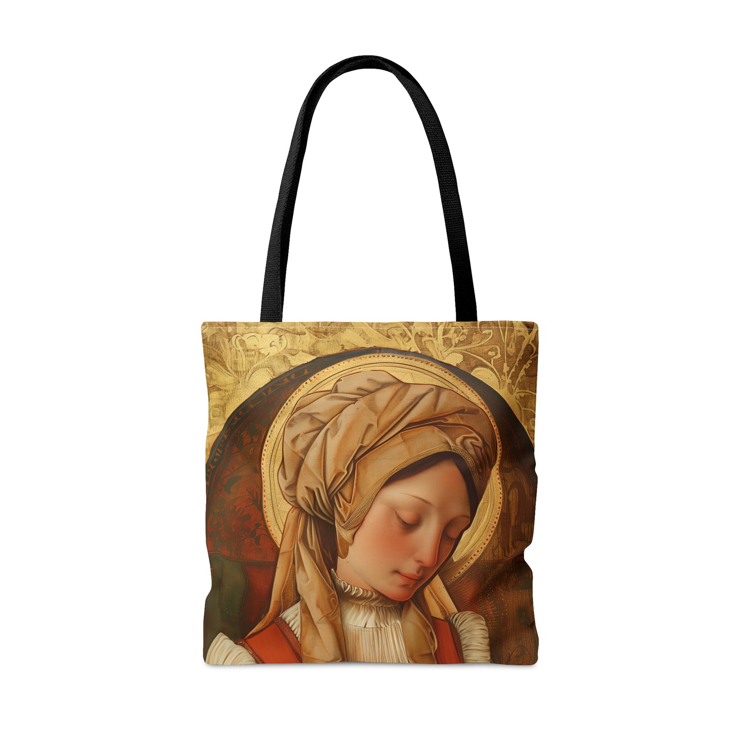 Saint Anne Line Tote Bag - Purse - Three sizes - Large Medium Small Faith Art Bag - Catholic faith inspired carry-all purse - Double Sided