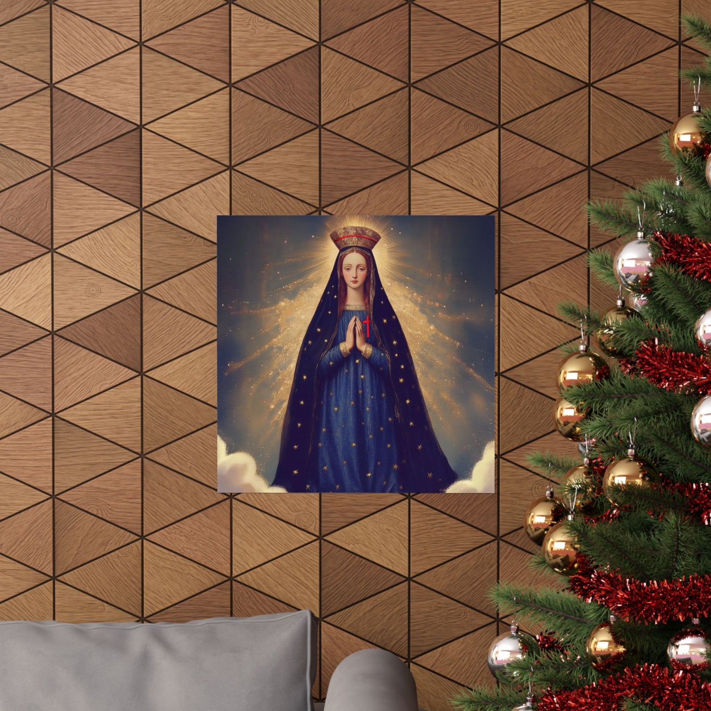 Our Lady of Pontmain -  Sanctified Souls Print - Multiple Sizes - Premium Posters - Catholic Art - Christian Home - Mother Mary Art