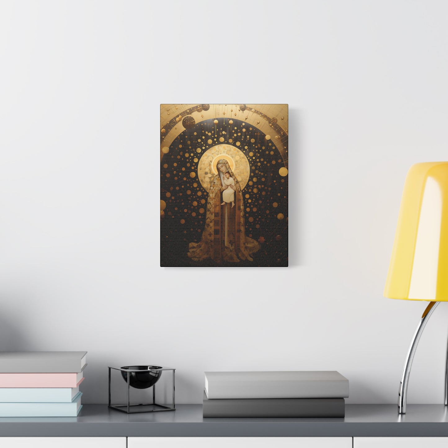 The Golden Mary - Mary the Blessed Virgin - Gallery Wrapped Canvas - Sanctified Souls Print - Religious Art for your Home - Pop Art