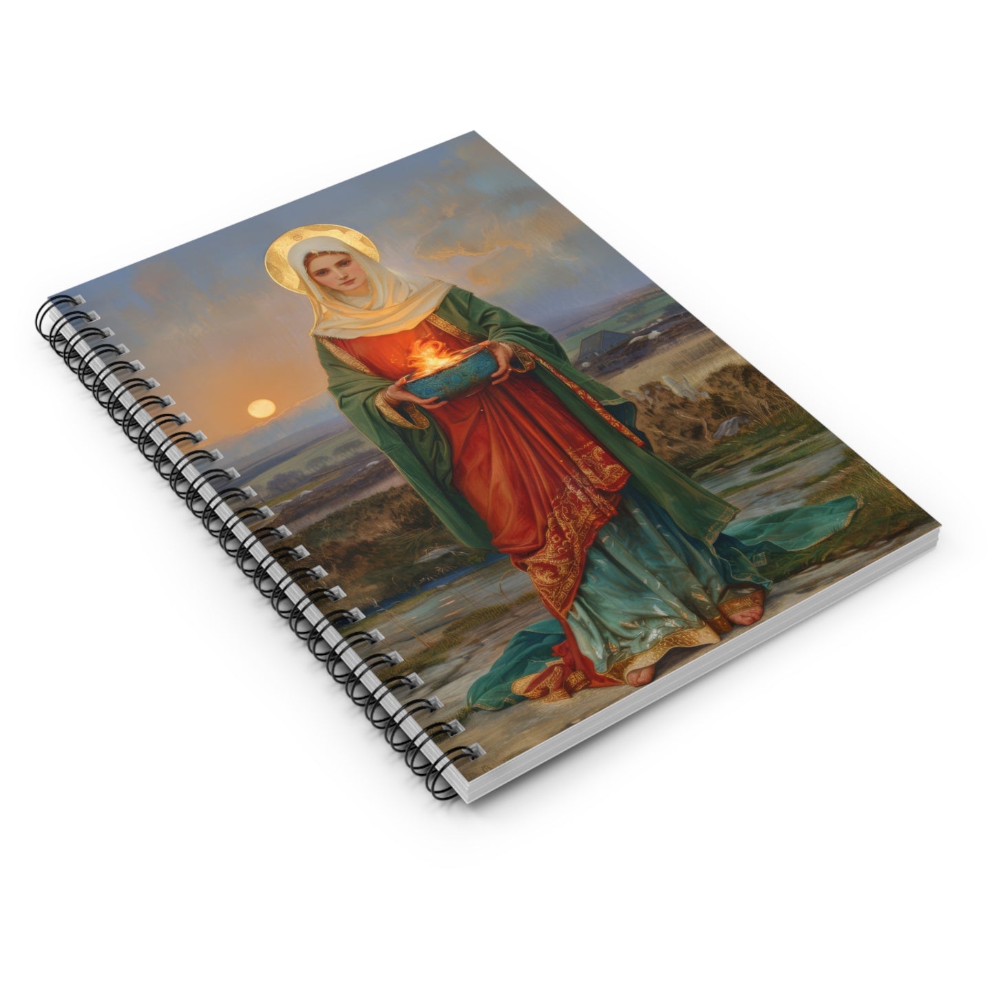 Saint Brigid of Ireland / Kildare - Sanctified Souls Art - Religious - Spiral Notebook - Ruled - Catholic - Devotional Journal - Diary