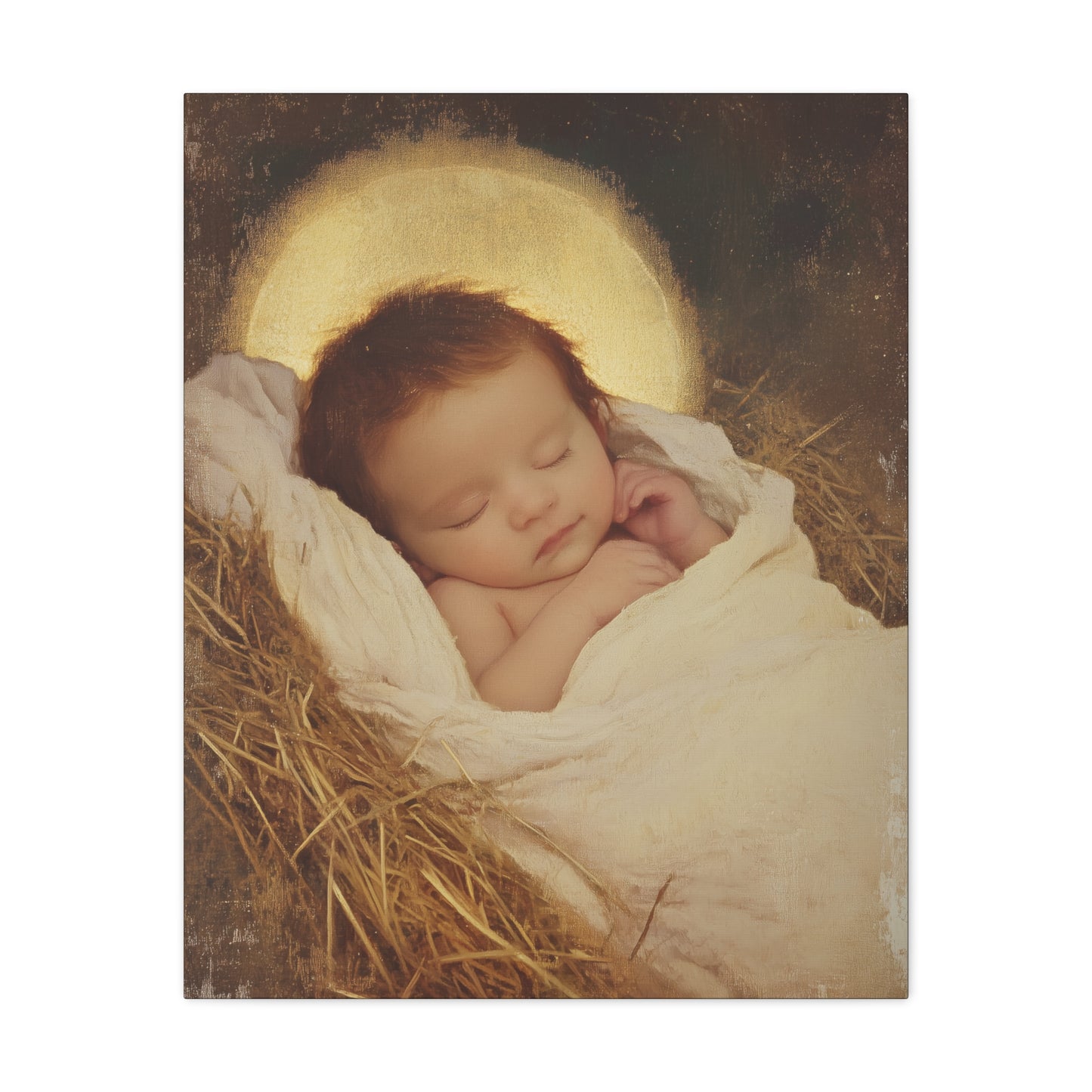 Jesus, the Newborn Light of the World - Gallery Wrapped Canvas - Print - Religious Art for your Home - Catholic Art Print