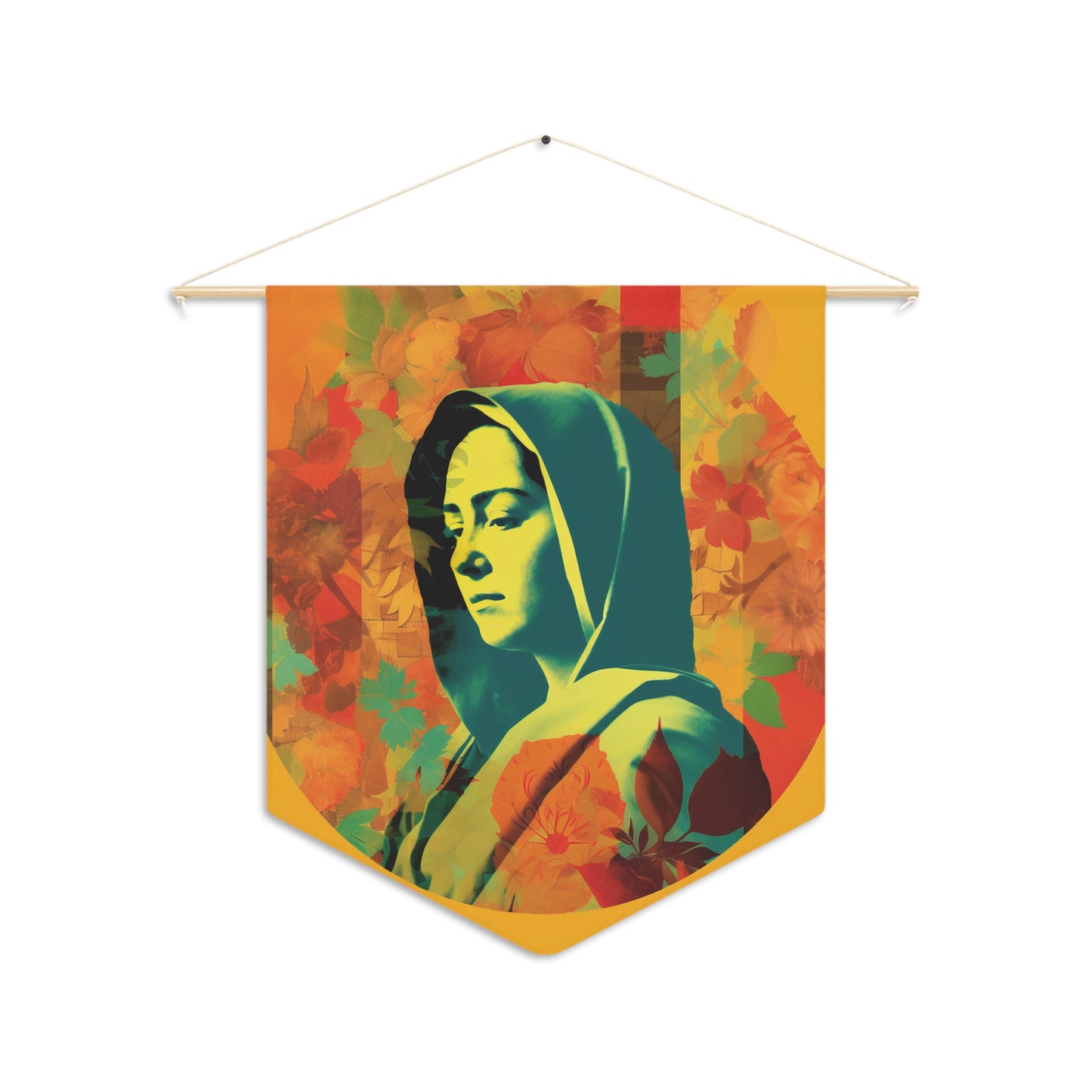 Mary the Blessed Virgin Wall Banner / Wall Hanging - Unique Religious Art for your home - Prayer room - Catholic Home Art - 18" x 21"