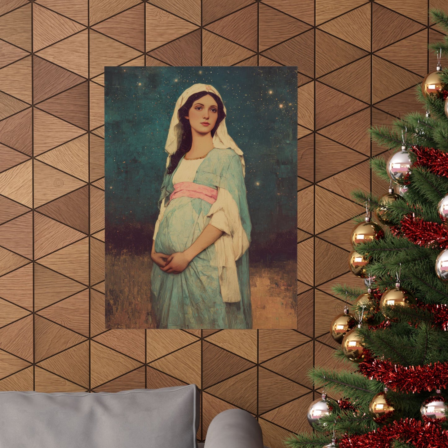 Our Lady of 'O' - Our Lady of Expectation - Mother Mary - Marian Art - Sanctified Souls Print - Multiple Sizes - Premium Vertical Posters