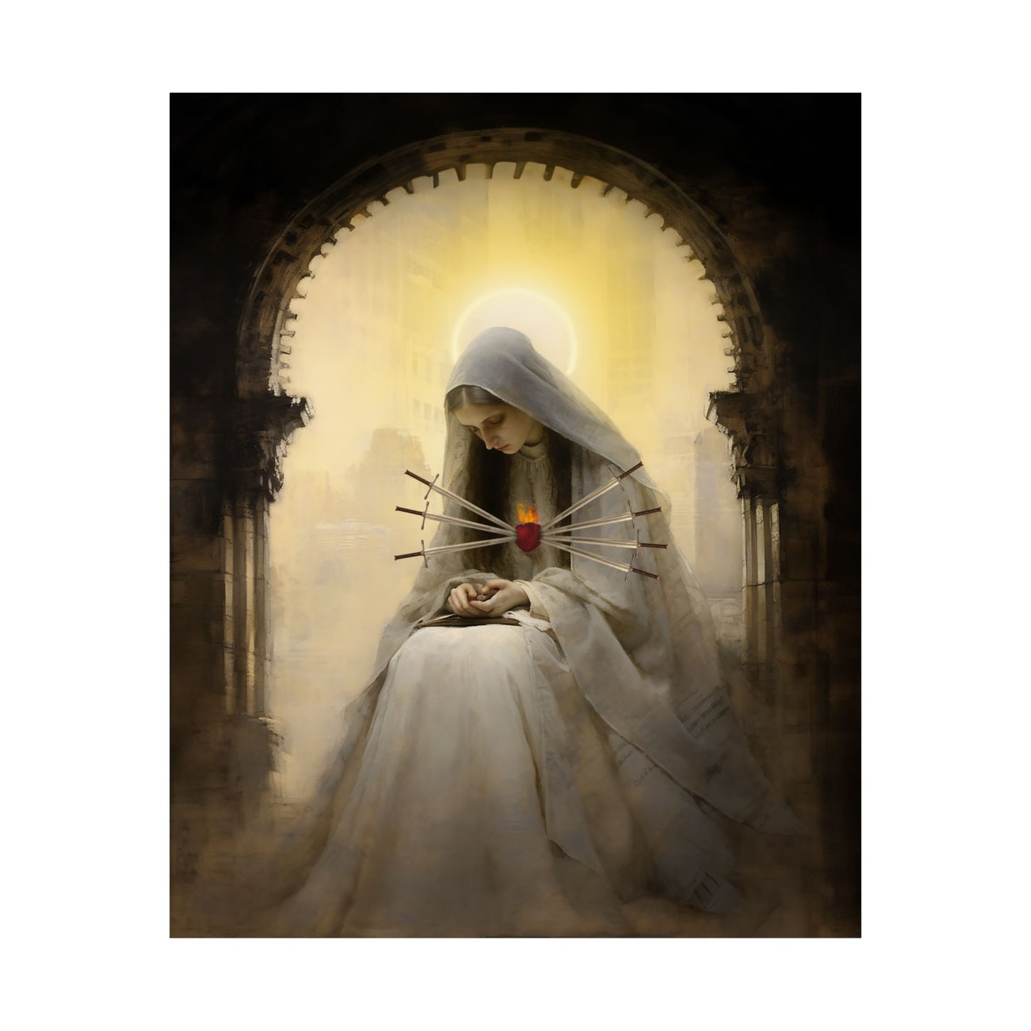Our Lady of Sorrows - Mother Mary - Print - Sanctified Souls Print - Multiple Sizes - Premium Matte Vertical Posters