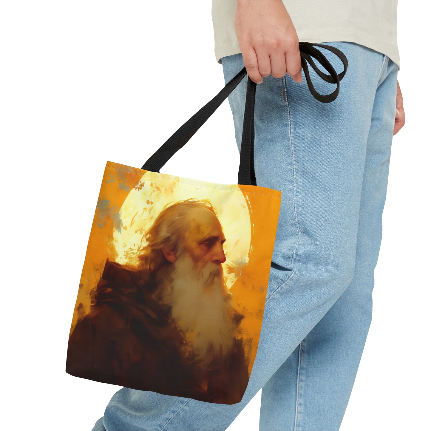 Saint Samson of Dol Tote Bag - Large Medium Small Faith Art Bag - Catholic Faith Purse - Religious Carry All - Re usable Bible Purse