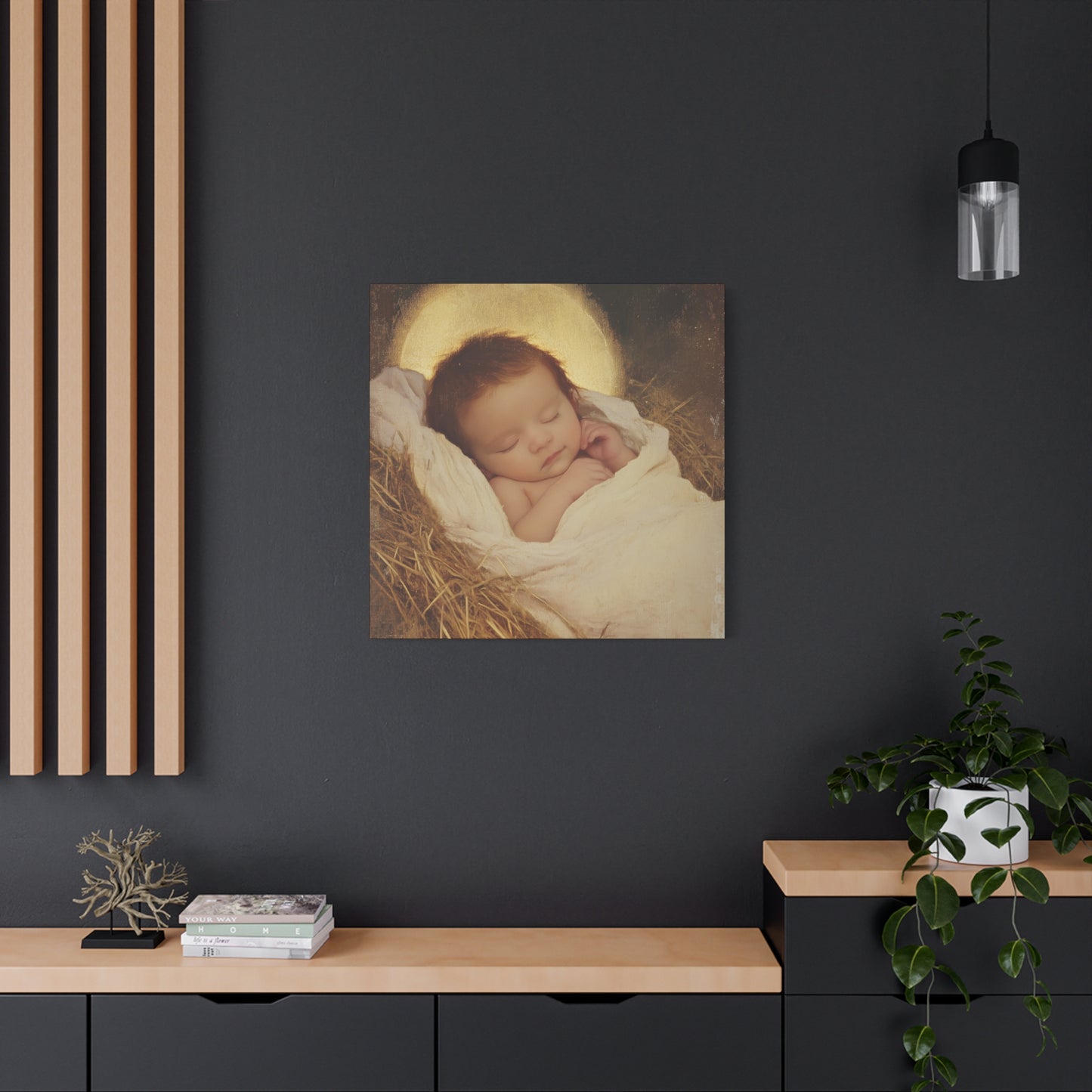 Jesus, the Newborn Light of the World - Gallery Wrapped Canvas - Print - Religious Art for your Home - Catholic Art Print
