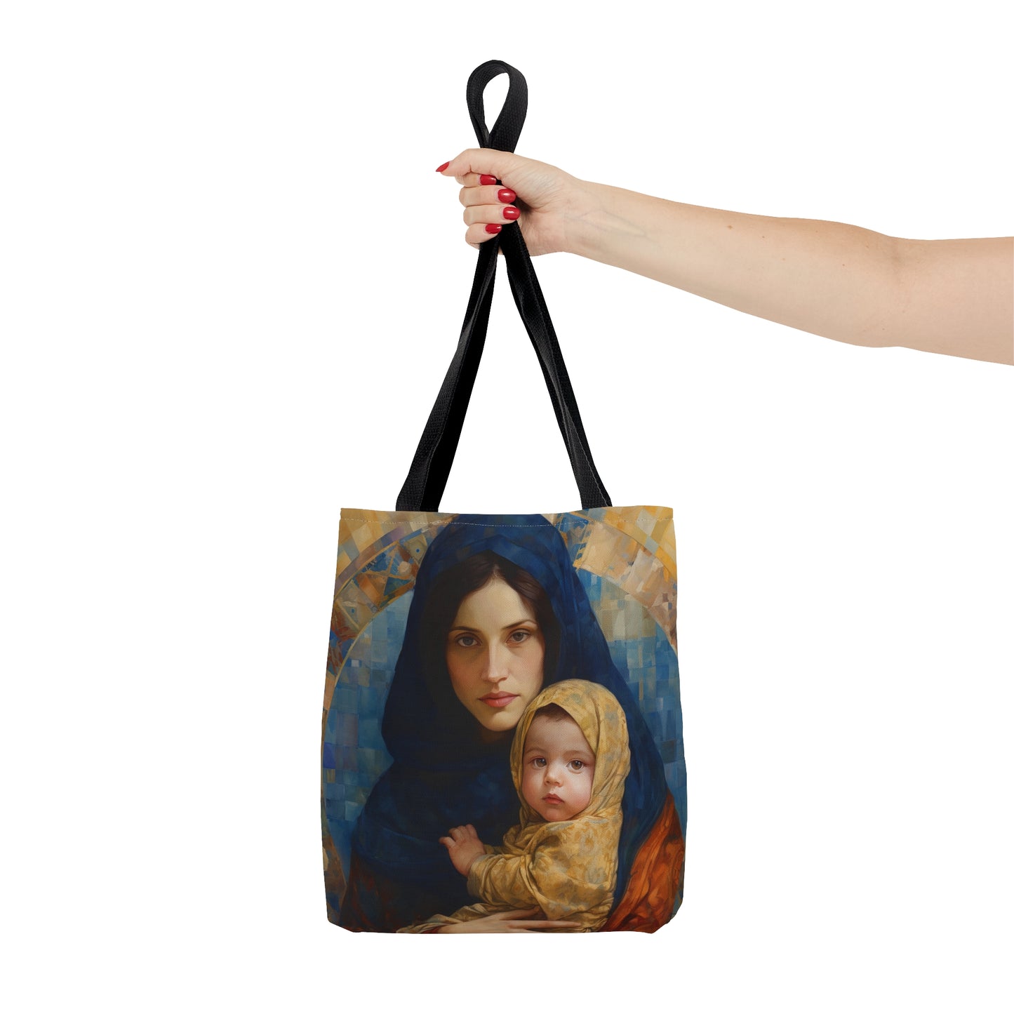Maternal Seraph - Virgin Mary and Infant Jesus Tote Bag - Large Medium Small Faith Art Bag - Re usable Tote Purse - Catholic Art Bag