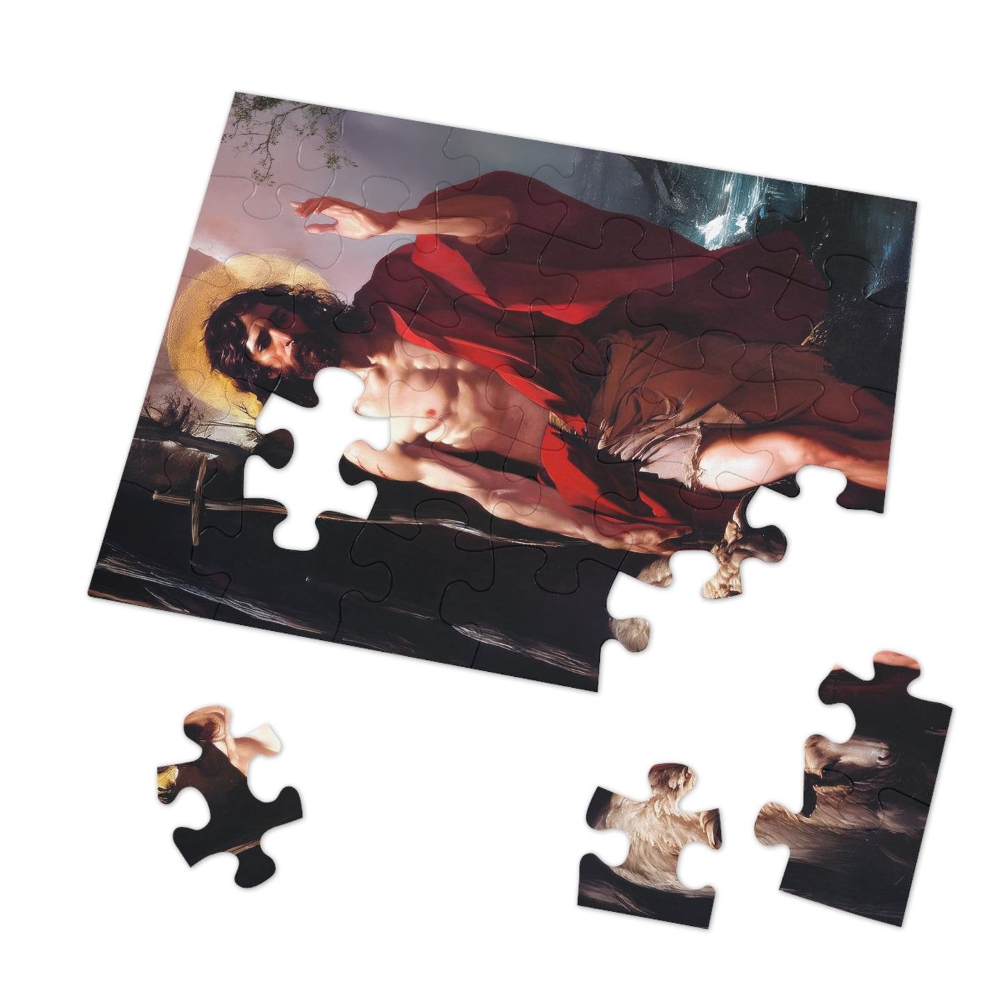 Saint John the Baptist  - Puzzle and Keepsake Tin - Religious Jigsaw Puzzle (30, 110, 252, 500,1000) - Gift for Catholic Families