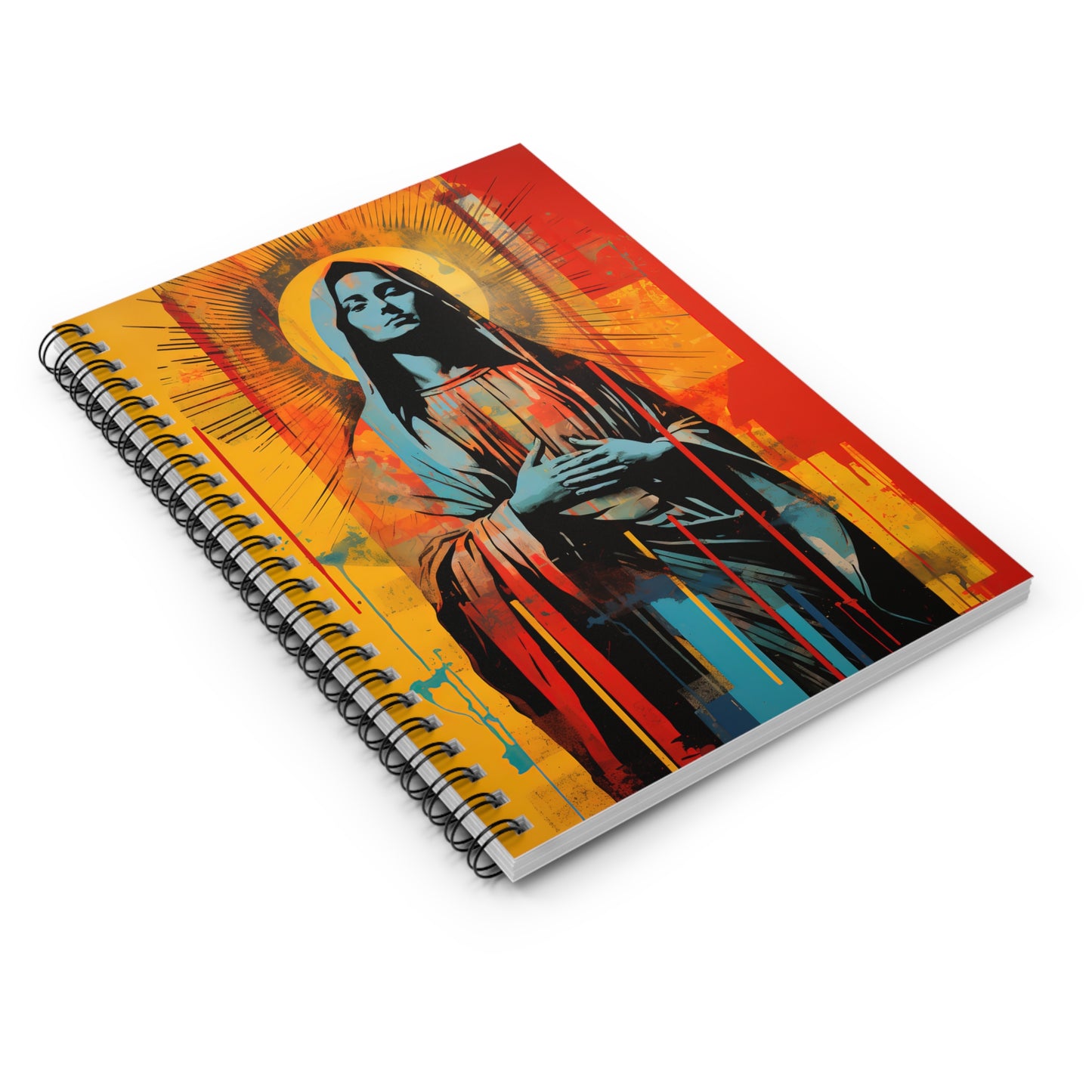Mary's Light - Virgin Mary Art Journal - Sanctified Souls Art - Religious Based Notebook - Spiral Notebook - Ruled Line - Mother Mary