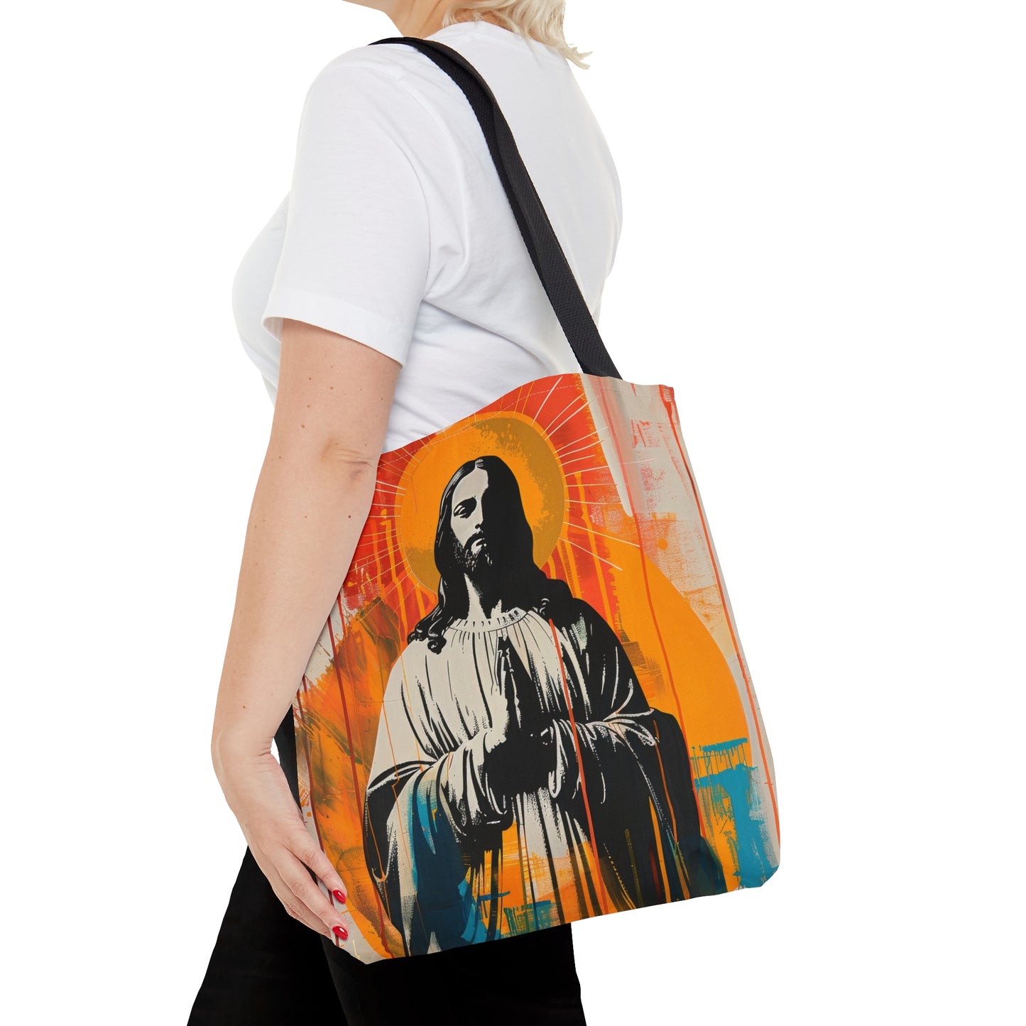 Jesus, King of Peace and Light Tote Bag - Large Medium Small Faith Art Bag - Catholic Faith Purse - Religious Carry All