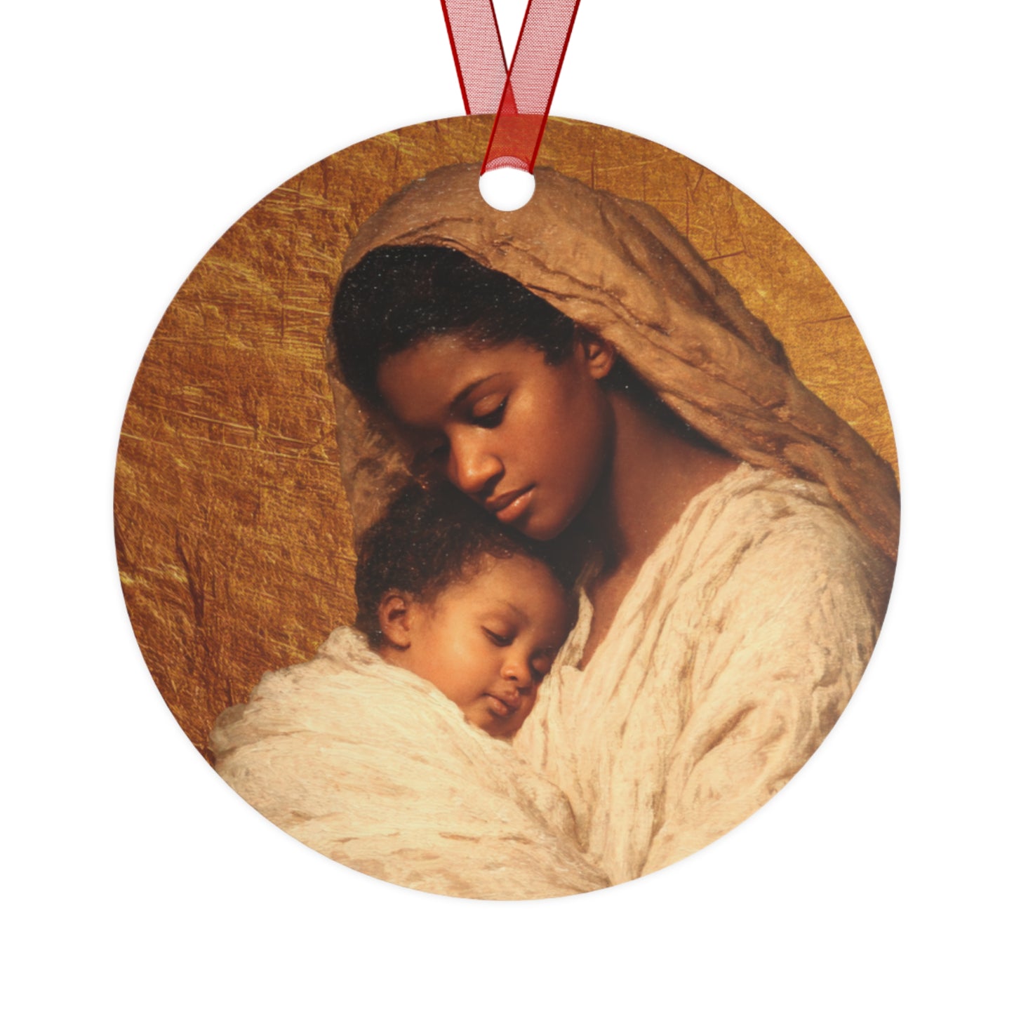 Our Lady of the Manger - Mother Mary and the Christ Child  - Metal Ornament - Religious Holiday Christmas Ornament and Keepsake