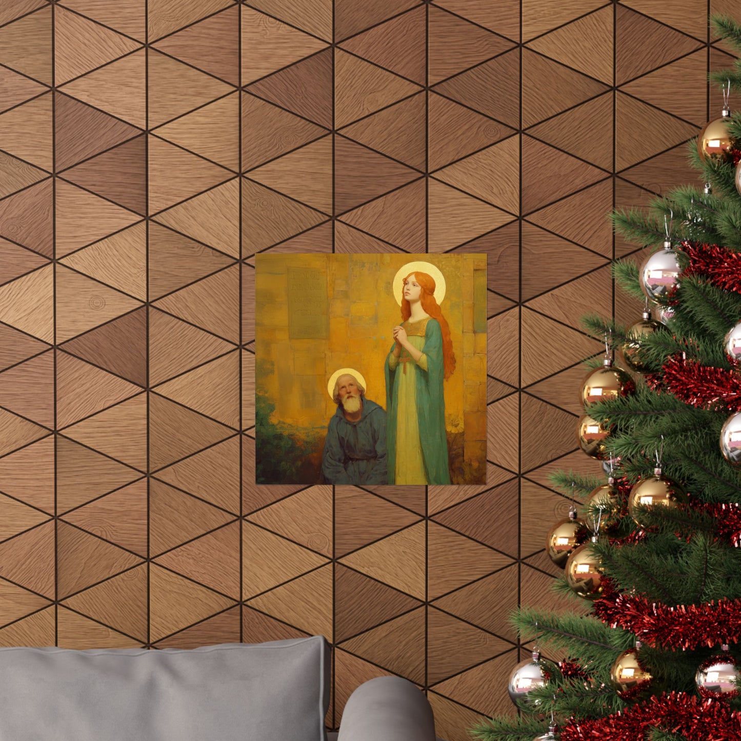 Saints Justina and Cyprian -  Catholic Art - Multiple Sizes - Premium Posters - Catholic Art - Christian Home - Catholic Saint Art