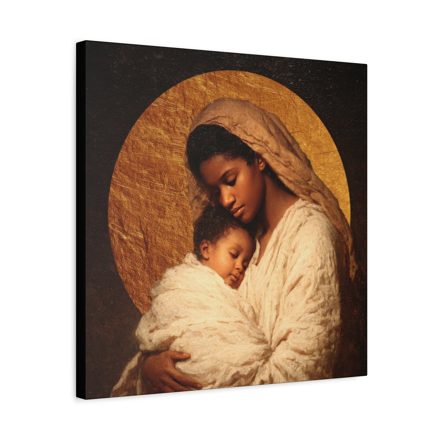 Our Lady of the Manger - Mother Mary and the Christ Child - Gallery Wrapped Canvas - Print - Religious Art for your Home - Catholic
