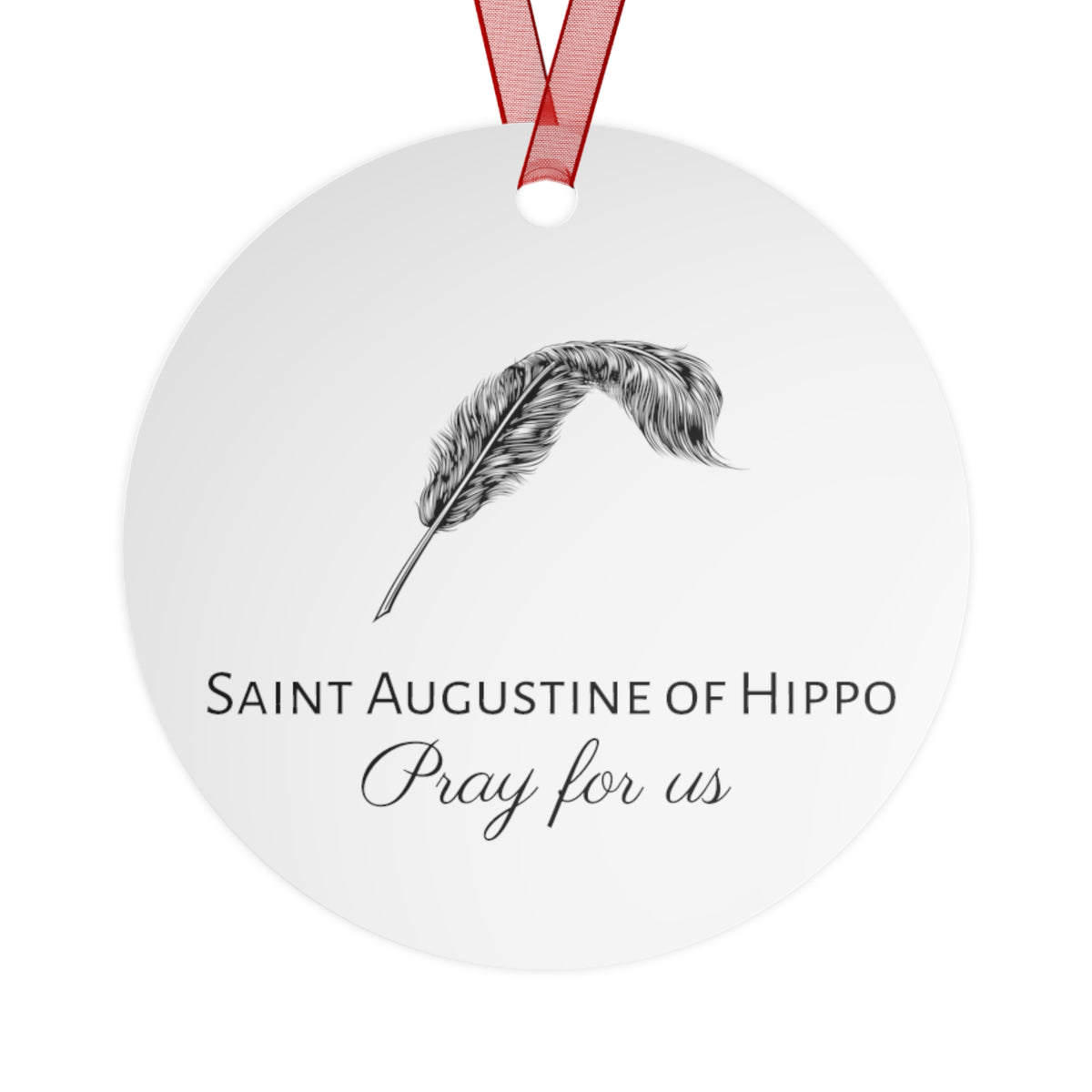 Saint Augustine of Hippo Metal Ornament - Religious Holiday Christmas Ornament and Keepsake - Double sided