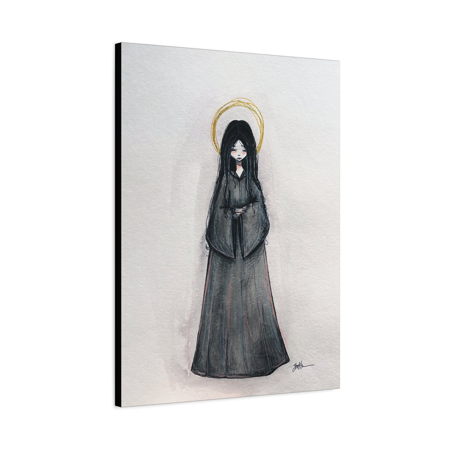 Blessed Mary Magdalen Kiota Hand-Drawn Catholic Canvas Print | Martyrs of Japan Sacred Art | Sanctified Solocosmo Religious Artwork