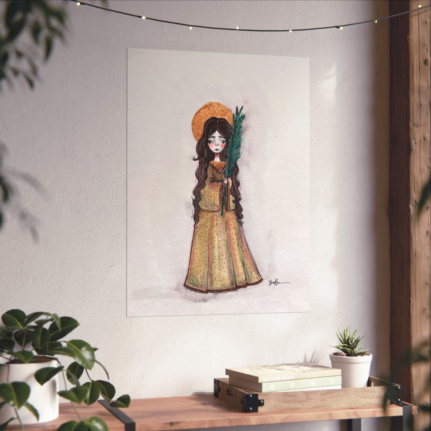 Saint Hope Poster - Hand-Drawn Art | Catholic Art Print | Faith Hope and Charity Middle Sister | Devotional Wall Art | Sanctified Solocosmo