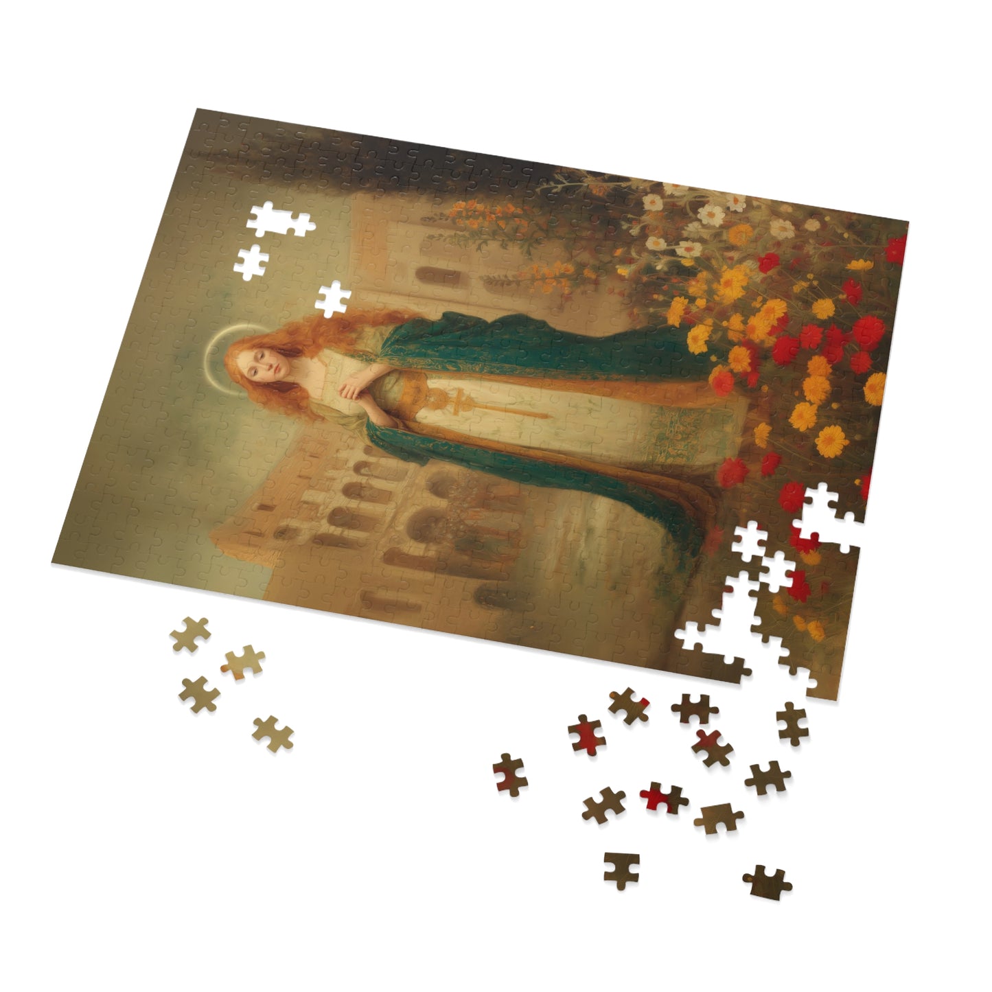 Saint Justina - Puzzle and Tin - Religious Jigsaw Puzzle (30, 110, 252, 500,1000) - Gift Catholic Families - Religious Art Puzzle