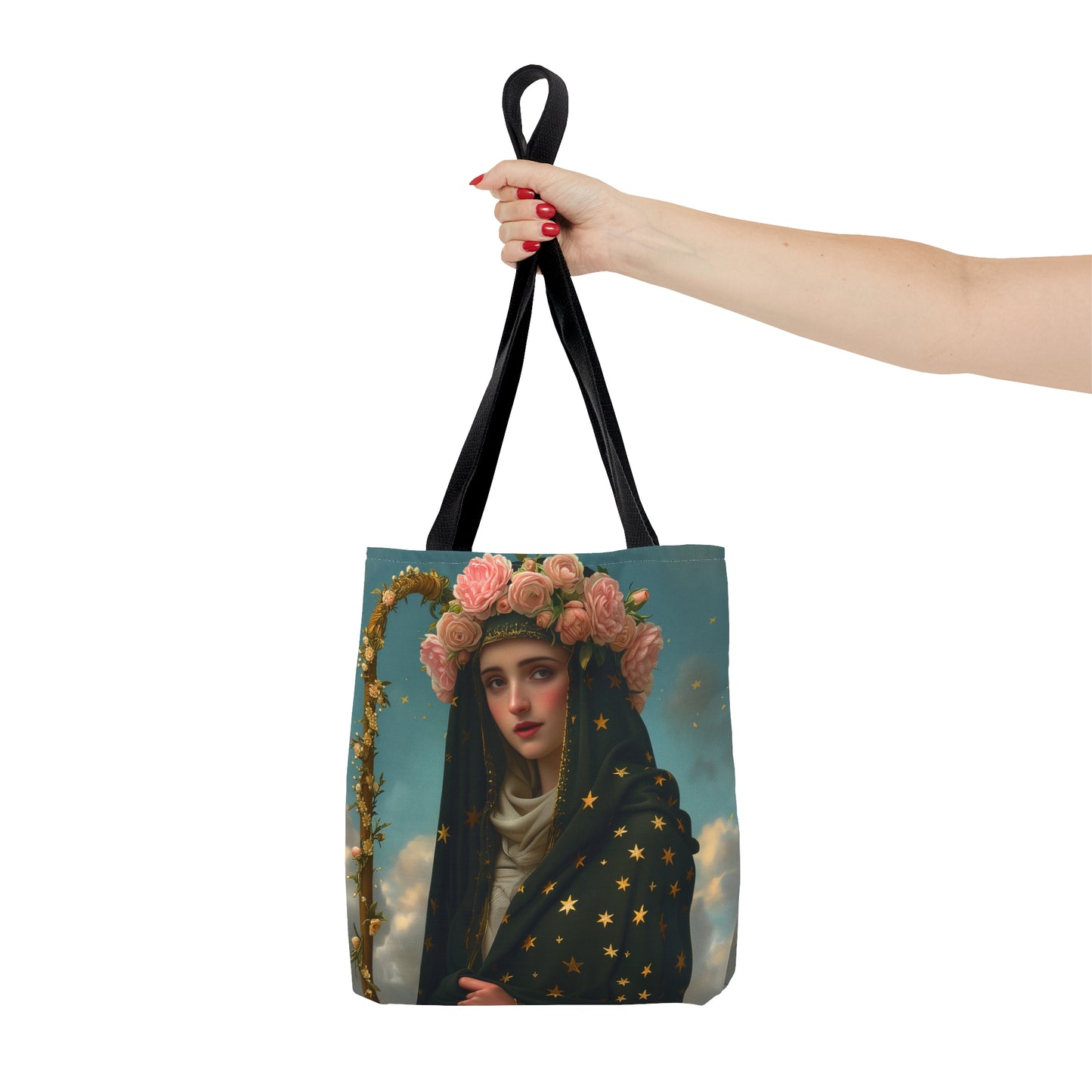 Saint Aldegund / Aldegundis Tote Bag - Purse - Three sizes - Large Medium Small Faith Art Bag - Catholic purse - Double Sided