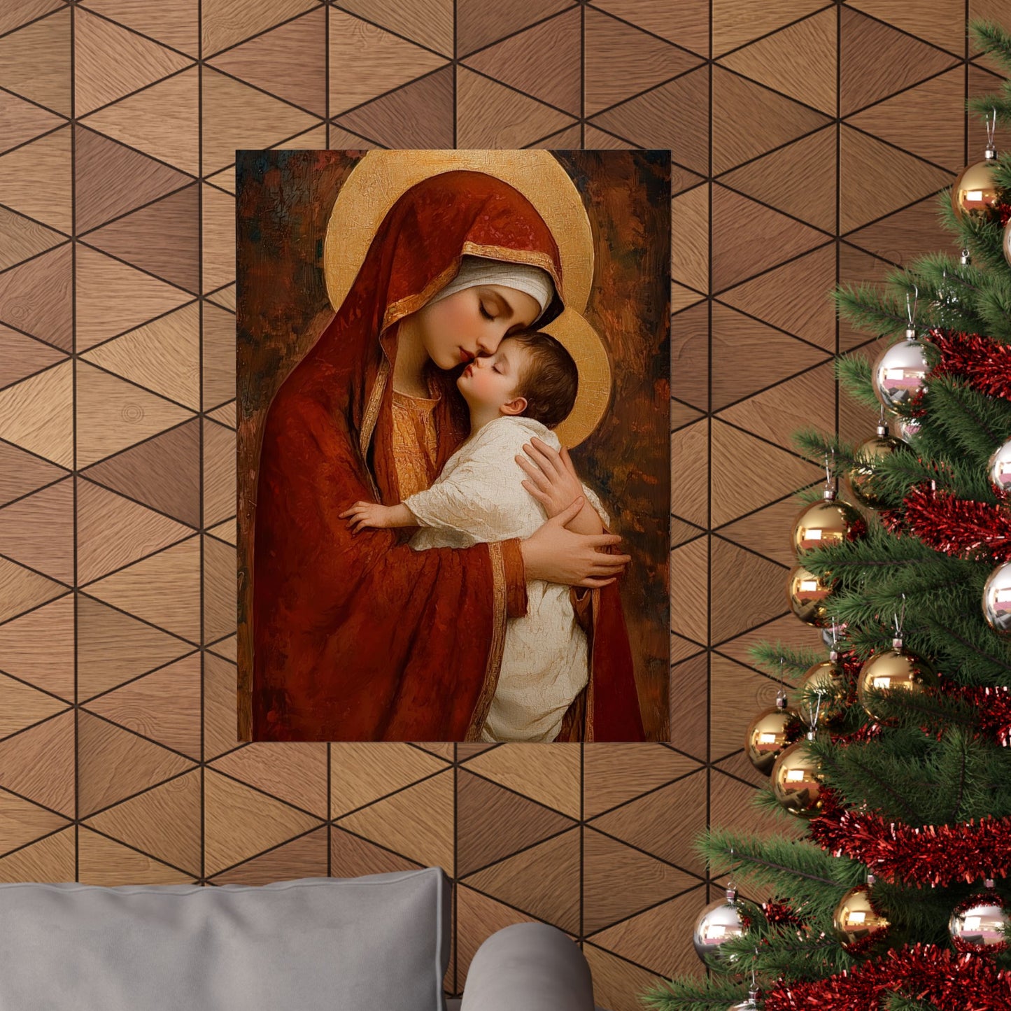 Our Lady of Tenderness - Mother Mary and the Christ Child - Marian Art - Sanctified Souls Print - Multiple Sizes - Premium Vertical Posters