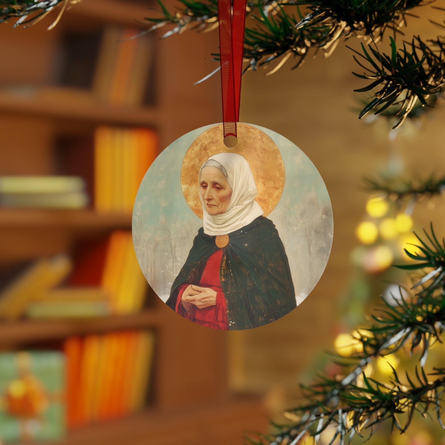Saint Xenia - Russian Saint Art - Metal Ornament - Religious Holiday Christmas Ornament and Keepsake