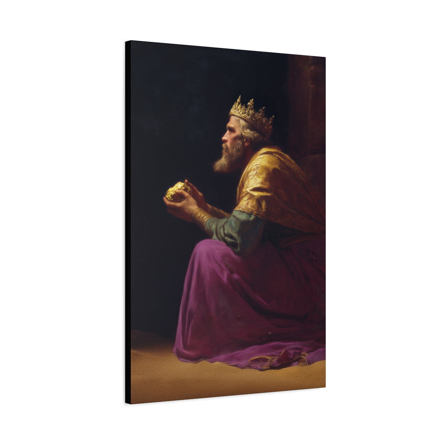 Melchior and the Gift Fit for a King - 3 Wise Men - Gallery Wrapped Canvas - Print - Religious Art for your Home - Catholic