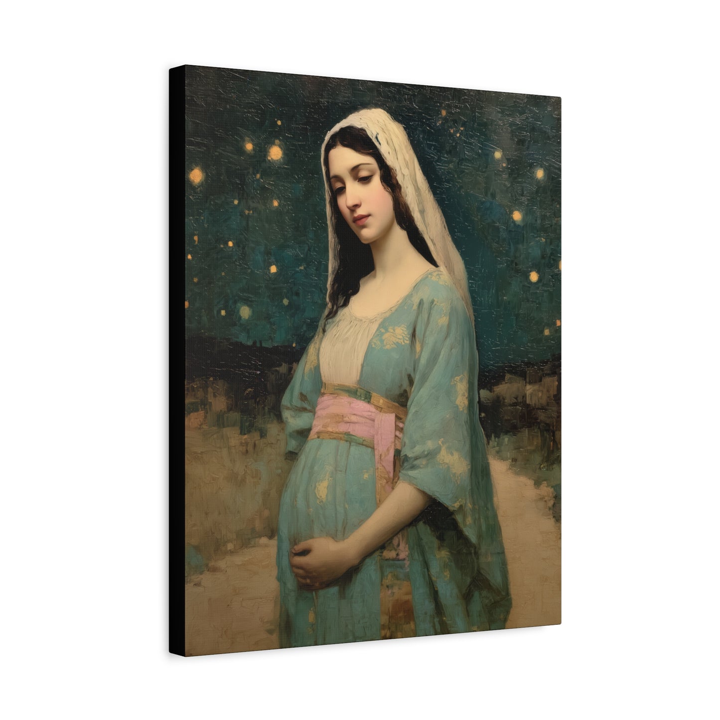 Our Lady of 'O' - Our Lady of Expectation - Mother Mary - Marian Art - Gallery Wrapped Canvas - Print - Catholic Art Print