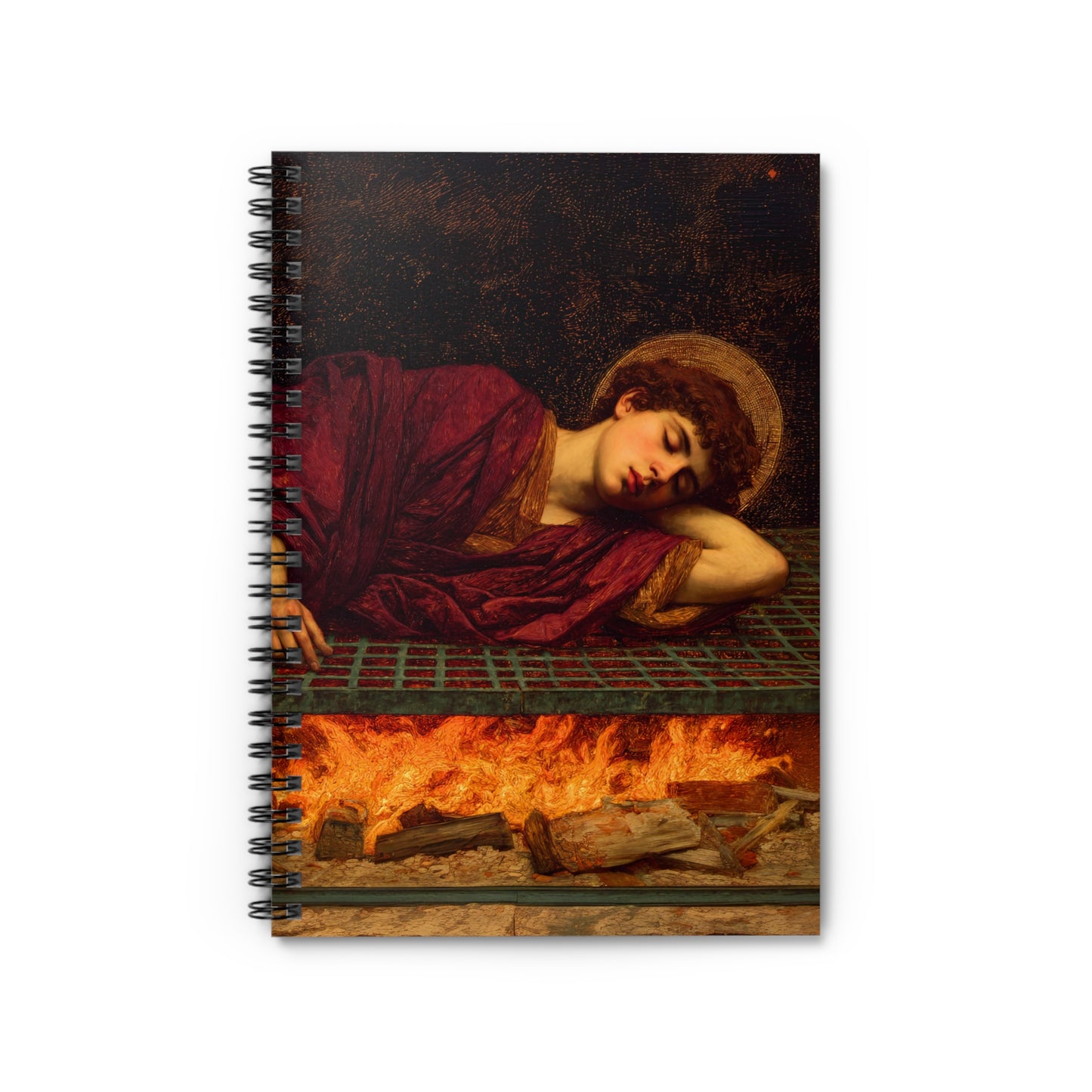 Saint Lawrence - Sanctified Souls Art - Religious Based Notebook - Spiral Notebook - Prayer journal